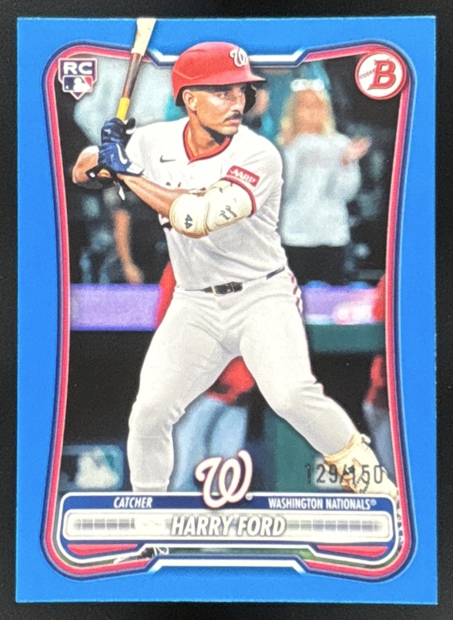 Card image for Harry Ford 2026 Bowman Blue Border /150 Washington Nationals