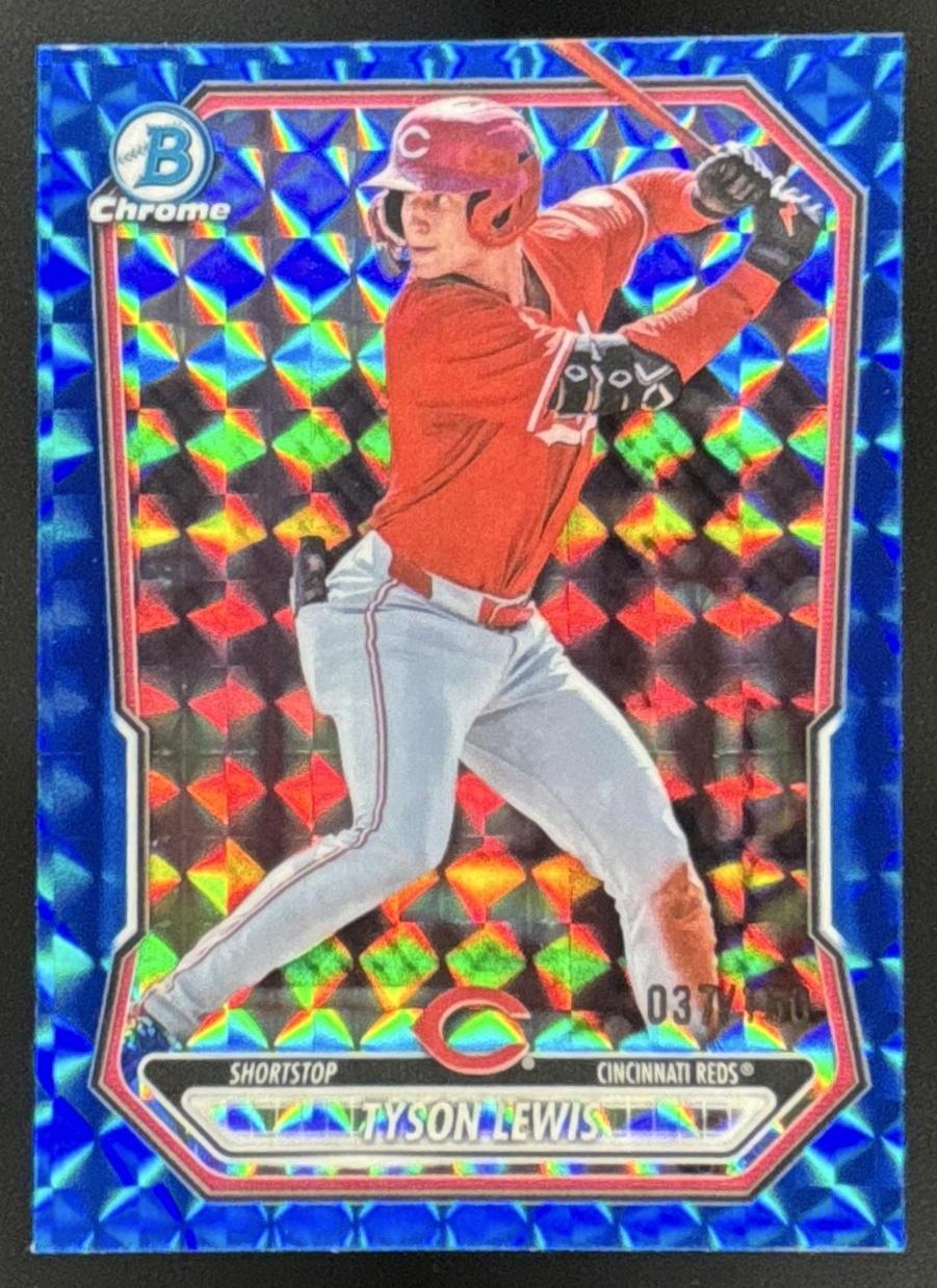 Card image for 2026 Bowman Tyson Lewis Chrome Prospects Blue Geometric Refractor /150