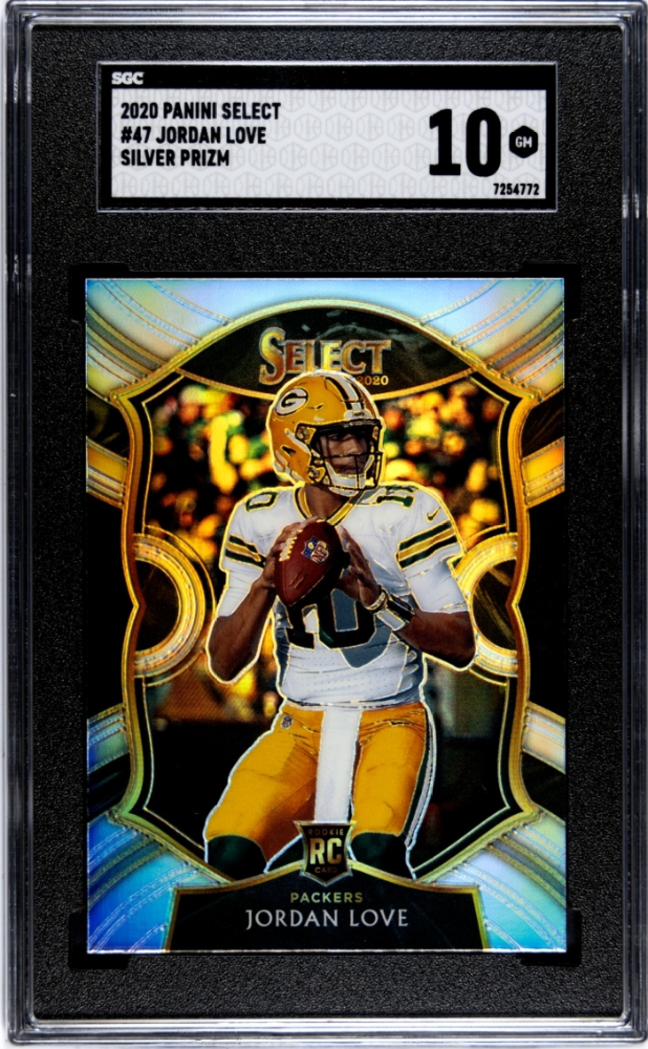 Card image for 2020 Panini Select Jordan Love Silver Prizm #47 RC Concourse Packers