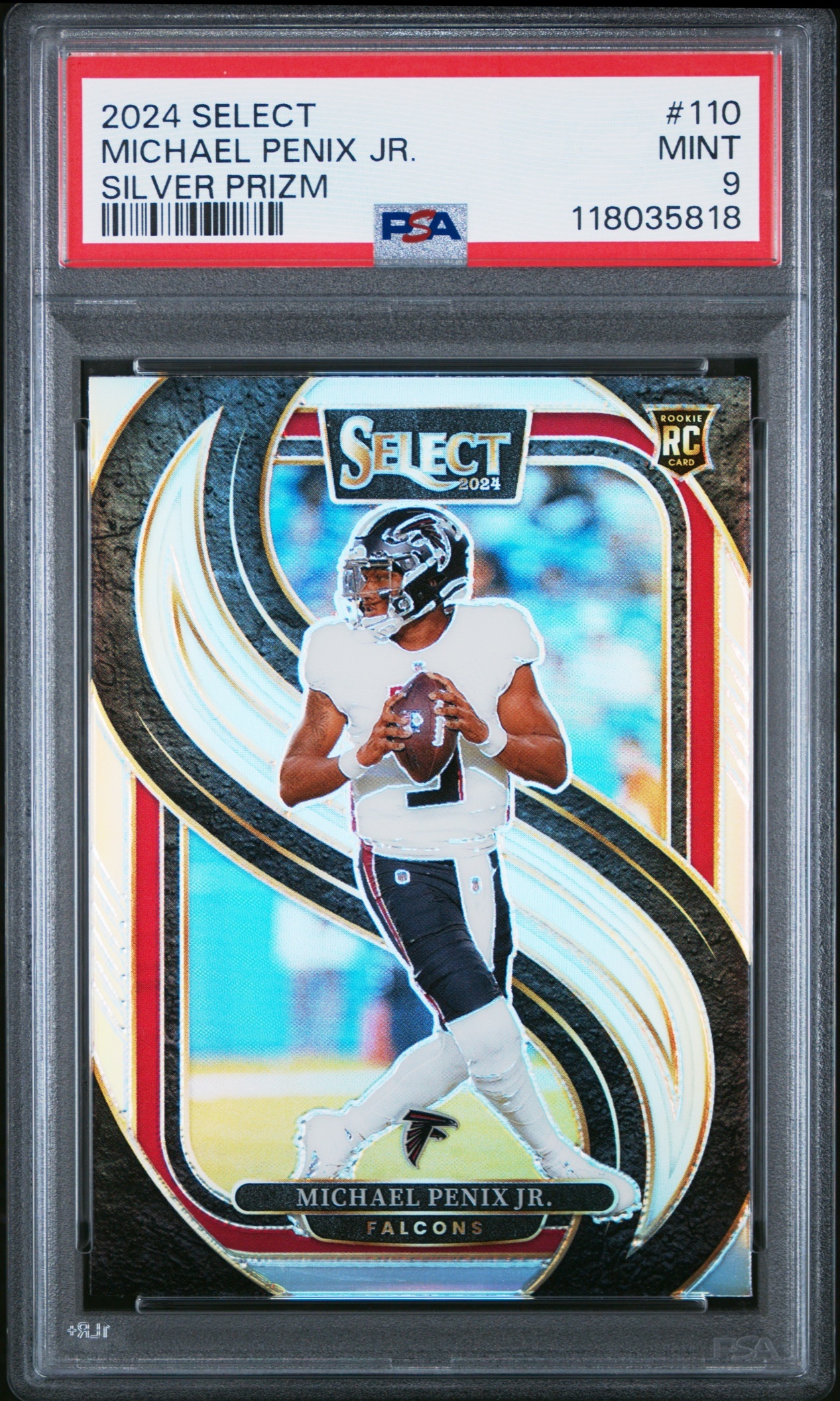 Card image for 2024 Panini Select Michael Penix Jr. Premier Silver Prizm #110 Falcons
