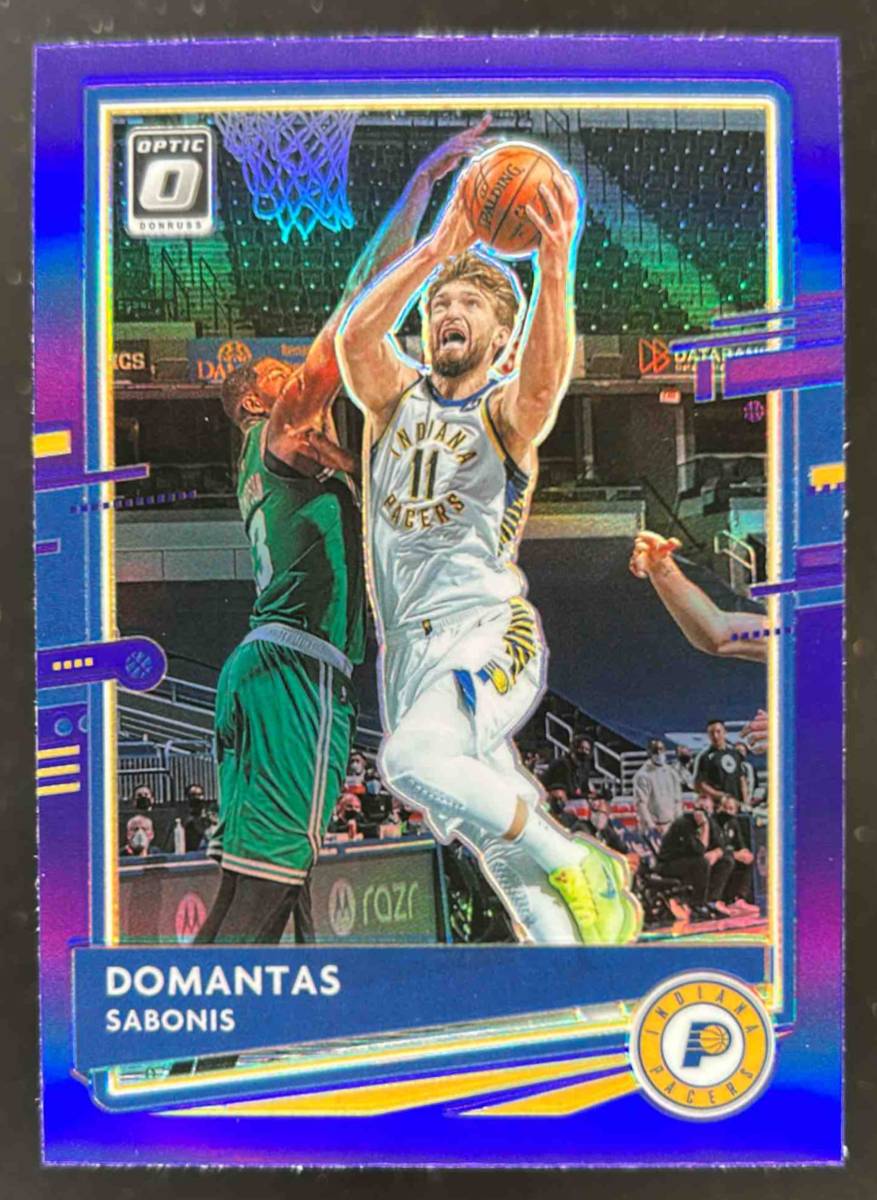 Card image for 2020-21 PANINI DONRUSS OPTIC DOMANTAS SABONIS PURPLE #142 INDIANA PACERS