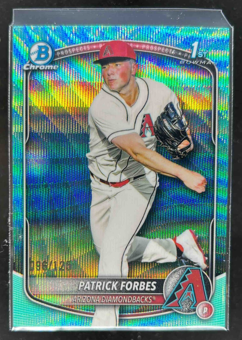 Card image for Patrick Forbes 2025 Bowman Draft Chrome Aqua Wave Refractor /125