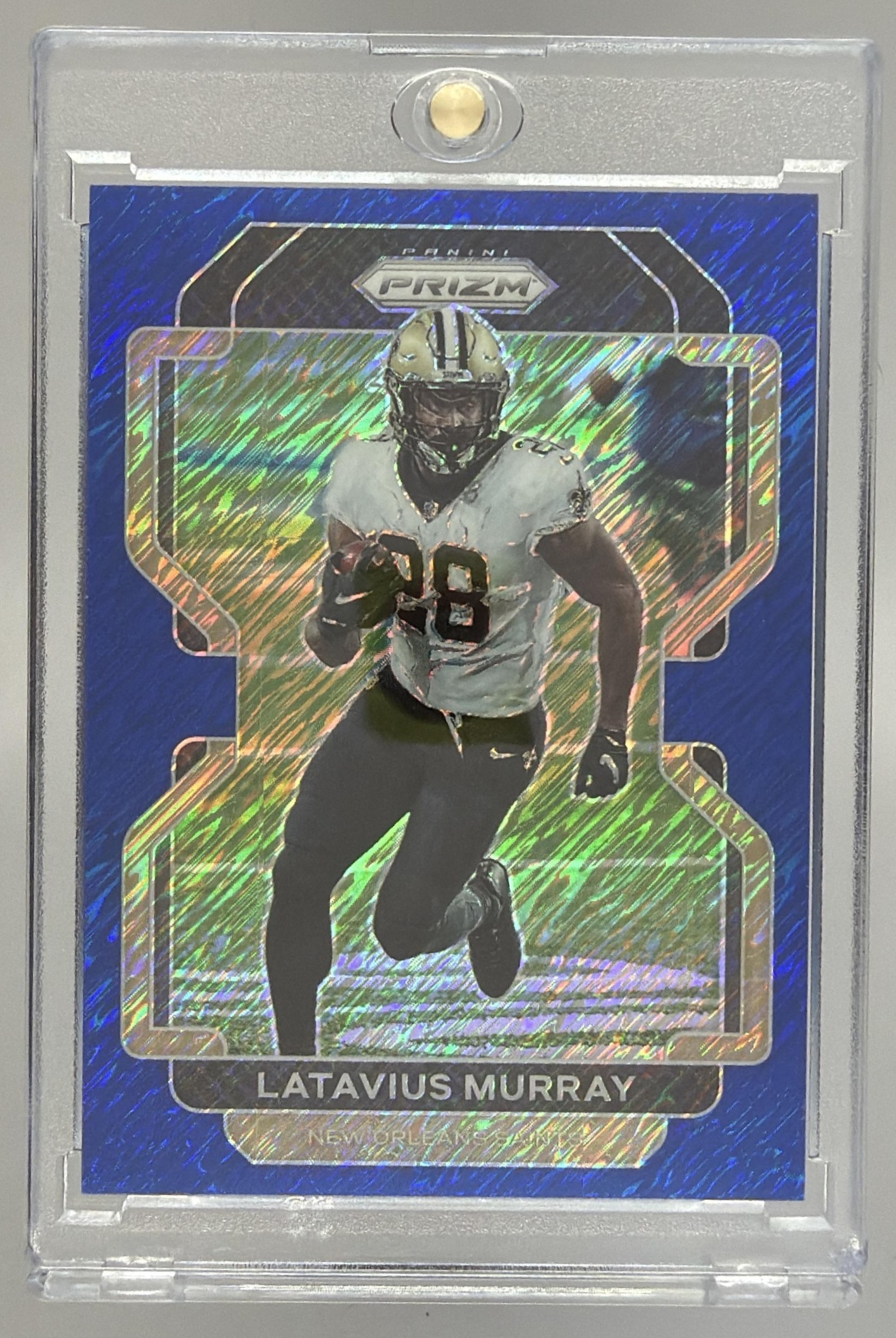 Card image for 2021 Panini Prizm Latavius Murray Blue Shimmer /25 #305 Saints