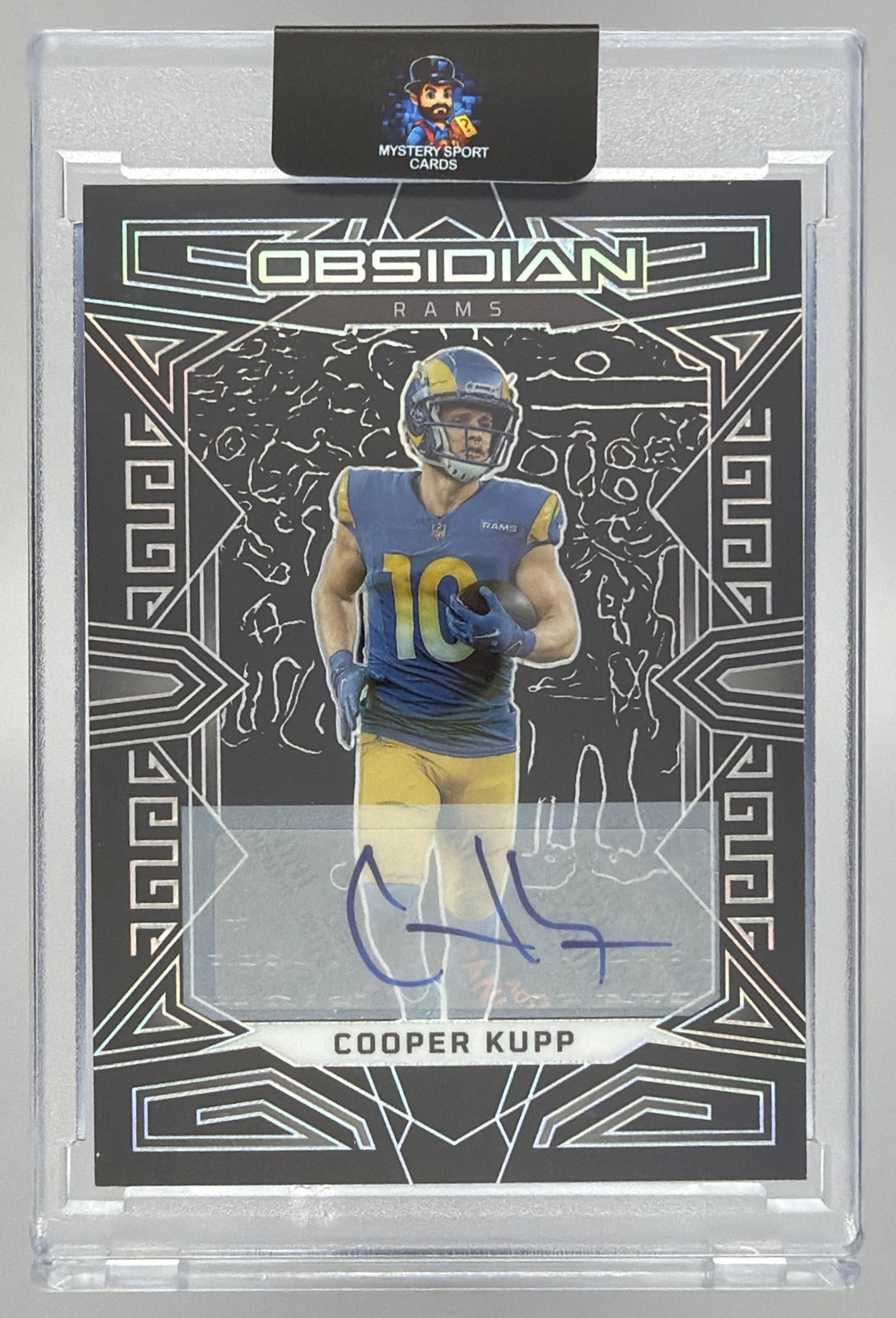 Card image for 2023 Panini Football Obsidian Cooper Kupp Signatures #57 Auto Los Angeles Rams