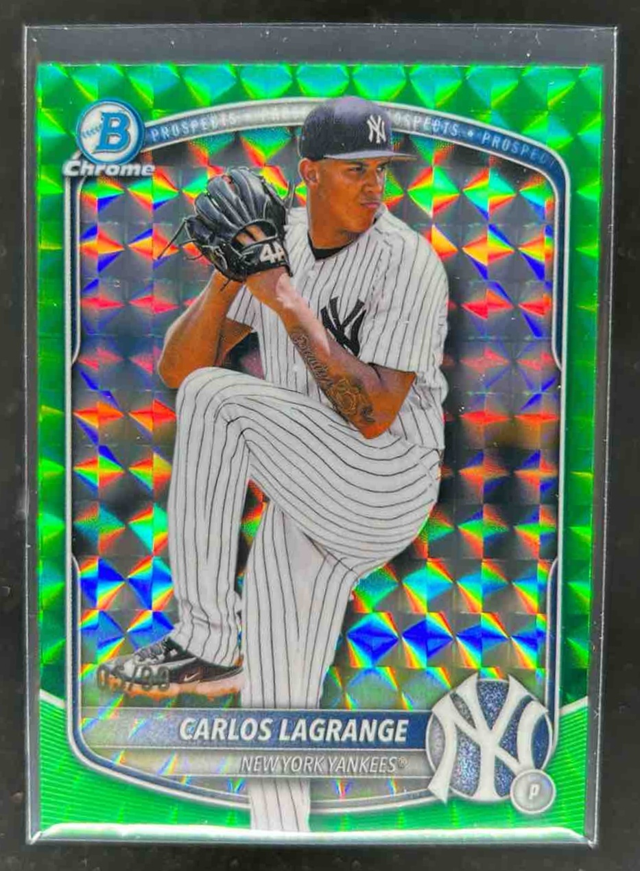 Card image for Carlos Lagrange 2025 Bowman Draft Chrome Green Geometric Refractor /99