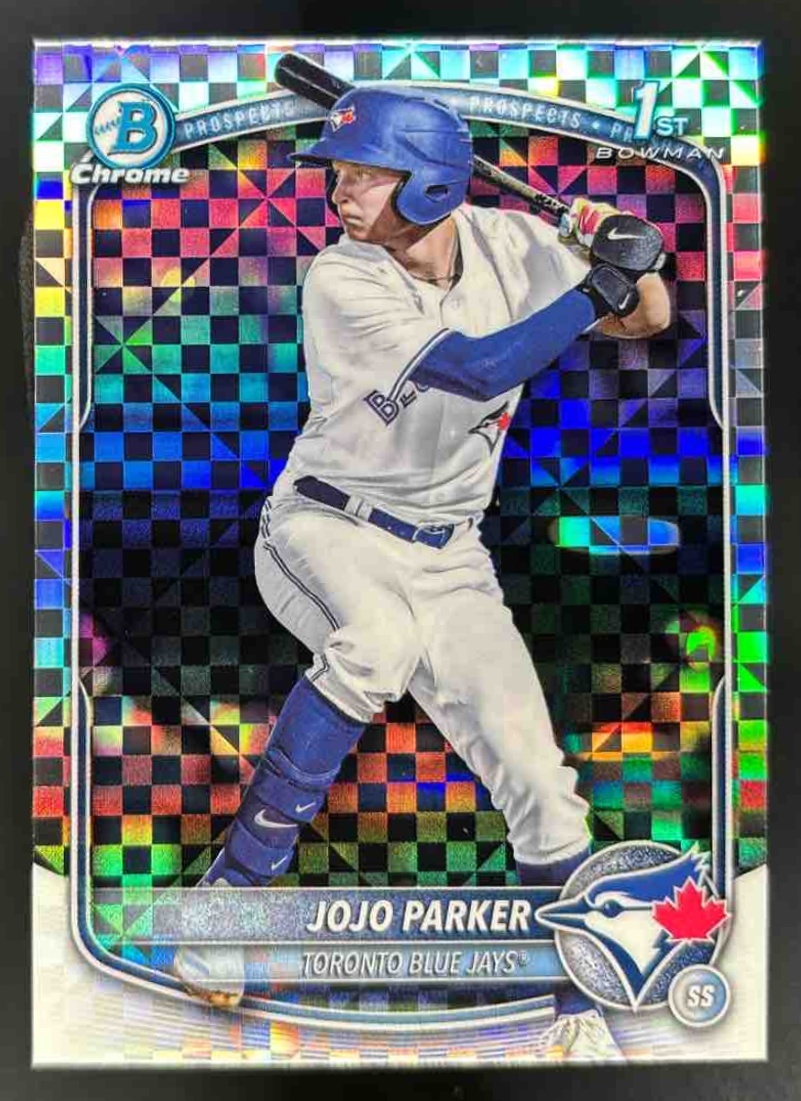 Card image for 2025 Bowman Draft JoJo Parker Chrome X-Fractor #BDC-8 Blue Jays