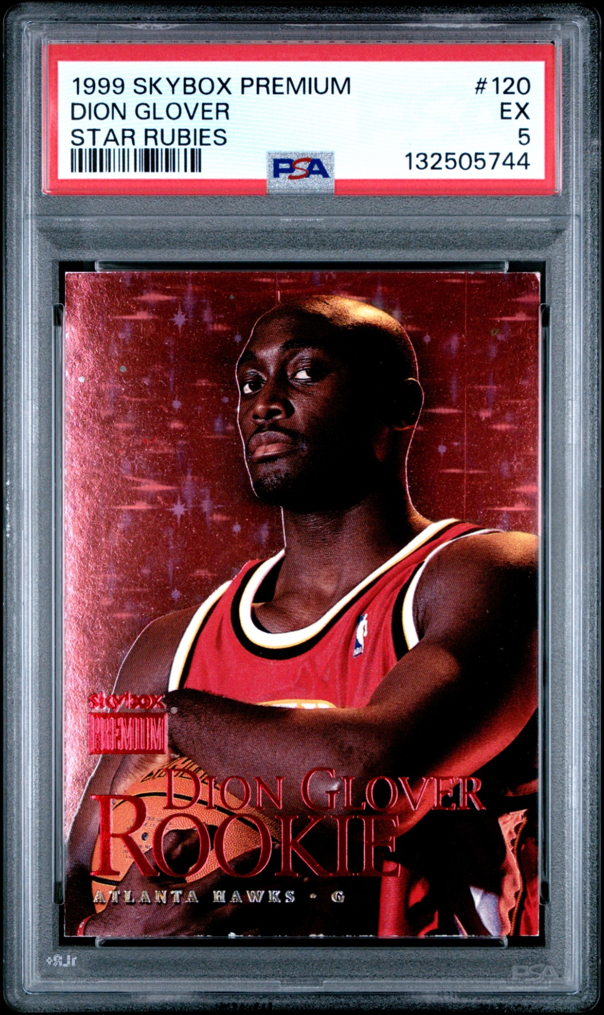 1999 Skybox Premium Dion Glover Star Rubies /45 #120 RC Hawks PSA 5