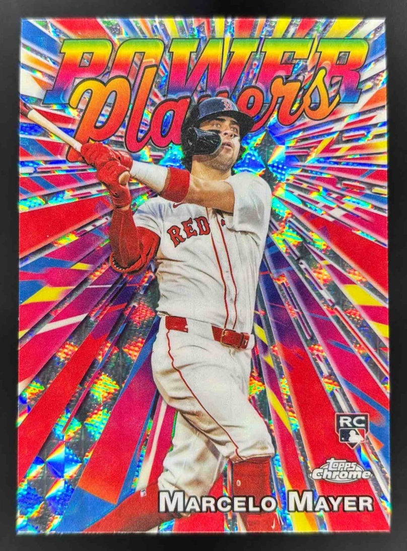 Card image for 2025 Topps Chrome Update Marcelo Mayer Power Players Geometric Refractor RC