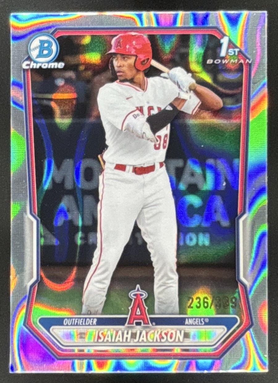 Card image for 2026 Bowman Isaiah Jackson Chrome Lava Refractor /399 1st Prospect