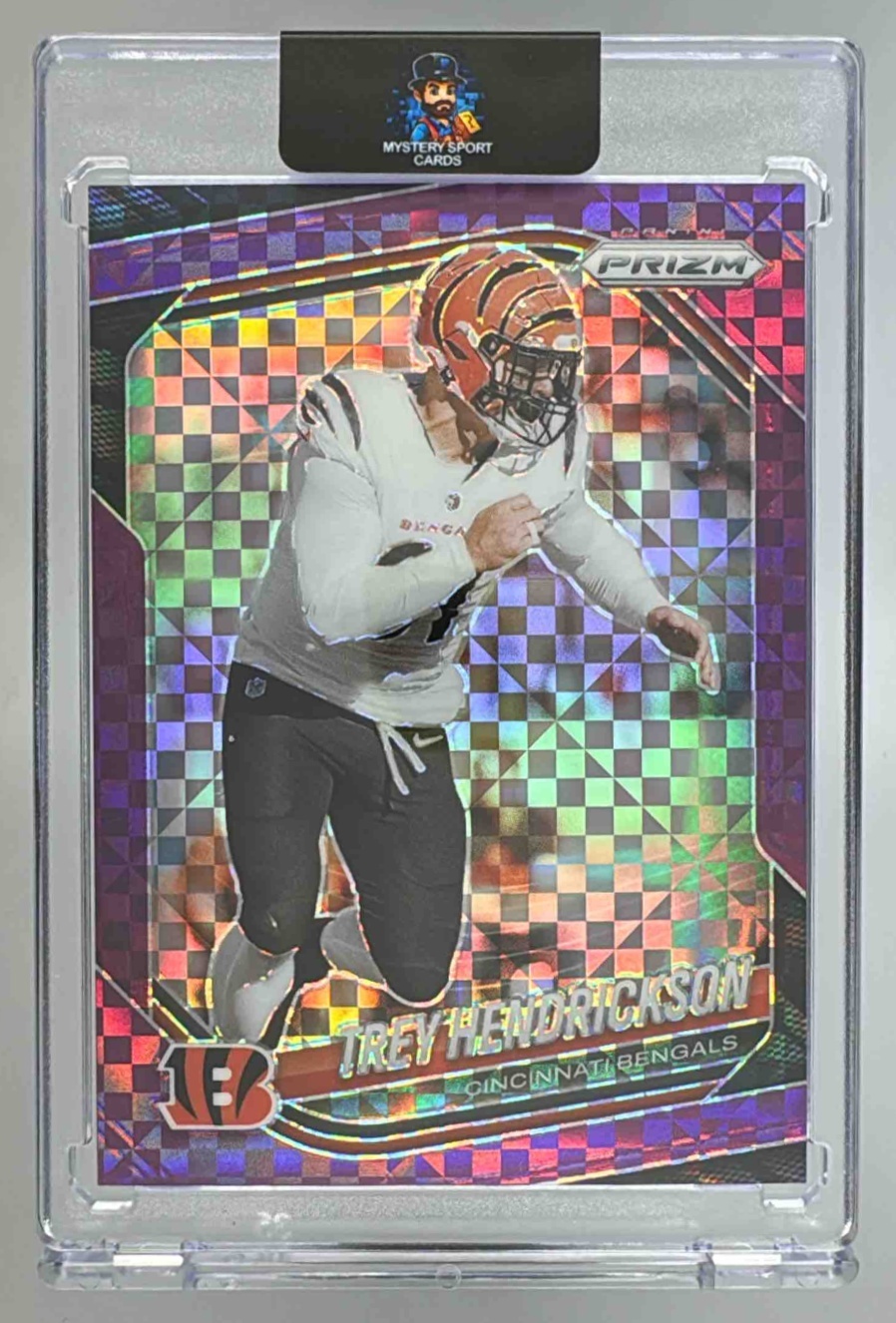Card image for 2025 Panini Prizm Trey Hendrickson Purple Power /49 #291 Bengals