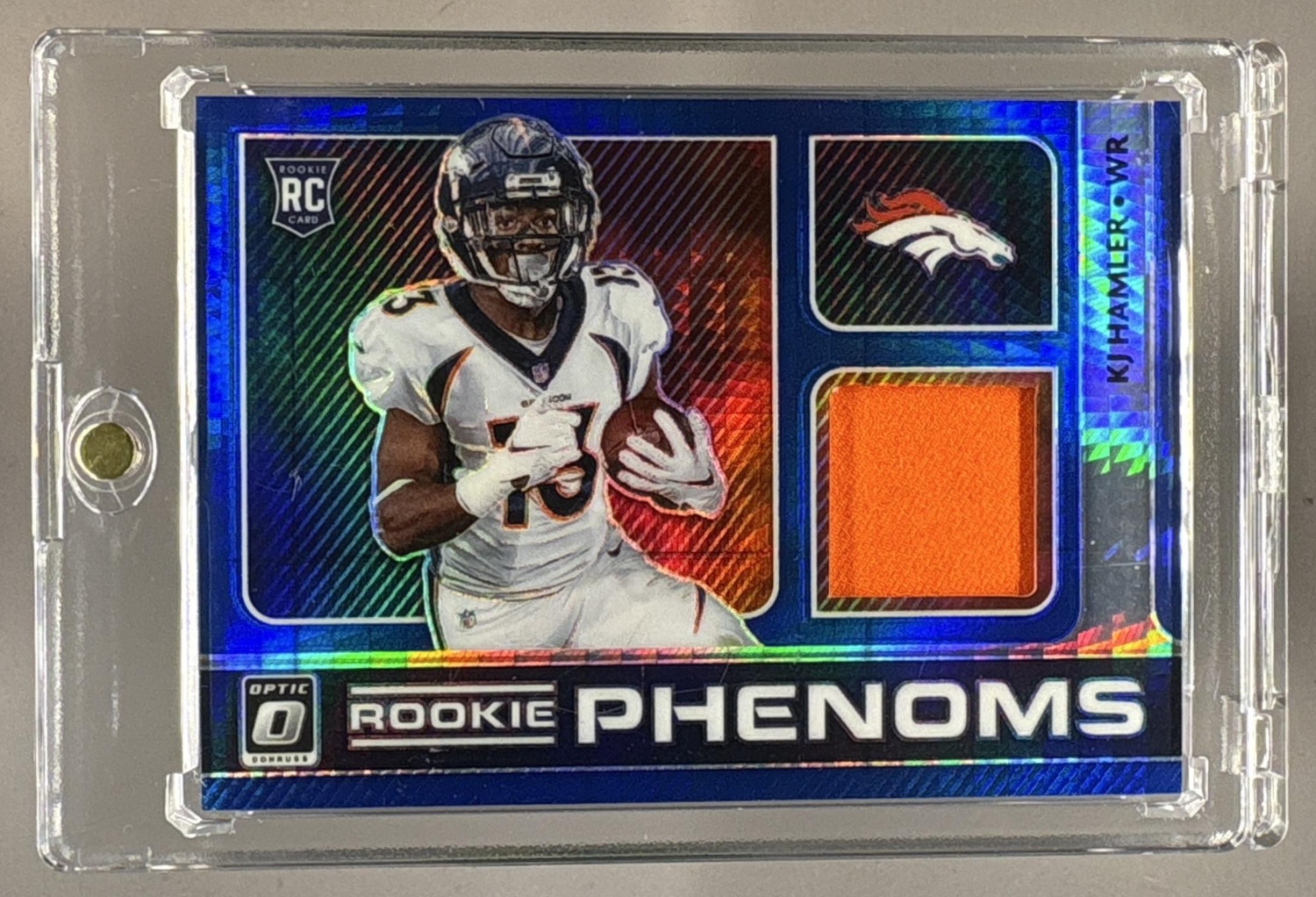 2020 PANINI DONRUSS OPTIC KJ HAMLER #RP-20 ROOKIE PHENOMS BLUE HYPER PATCH RC