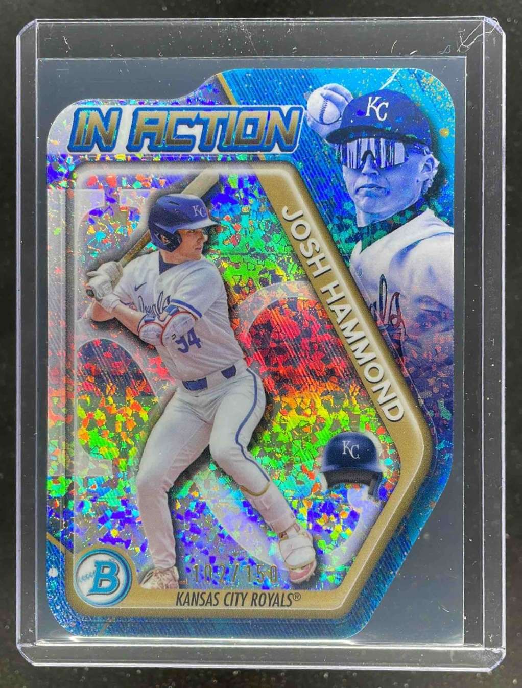 Card image for 2025 Bowman Draft Josh Hammond In Action Mini Diamond Refractor /150 #BIA-9
