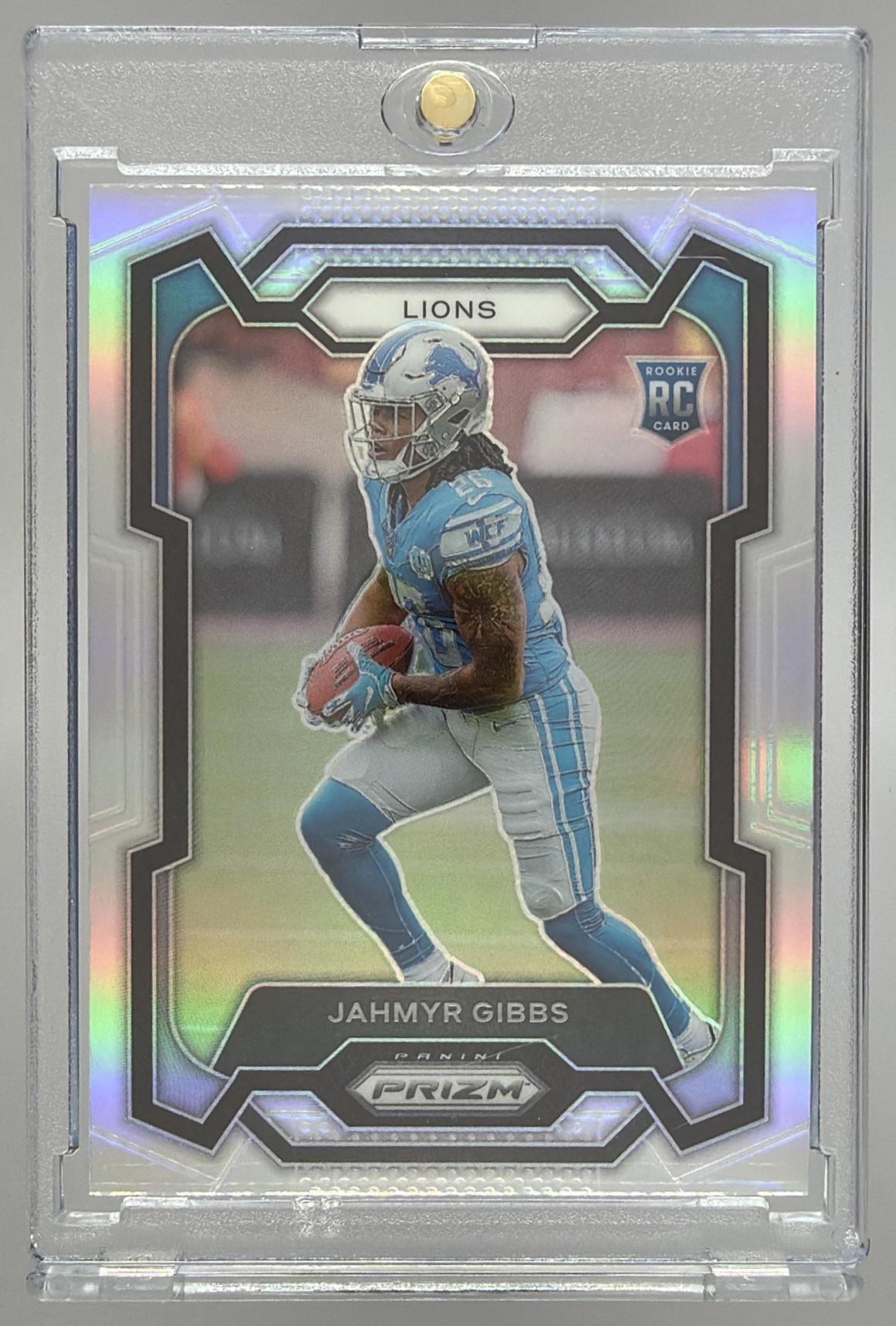 Card image for 2023 Panini Football Prizm Jahmyr Gibbs Silver #331 RC Detroit Lions