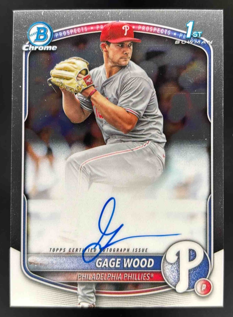 Card image for 2025 Bowman Draft Gage Wood Chrome Prospect Auto #CPA-GW Phillies