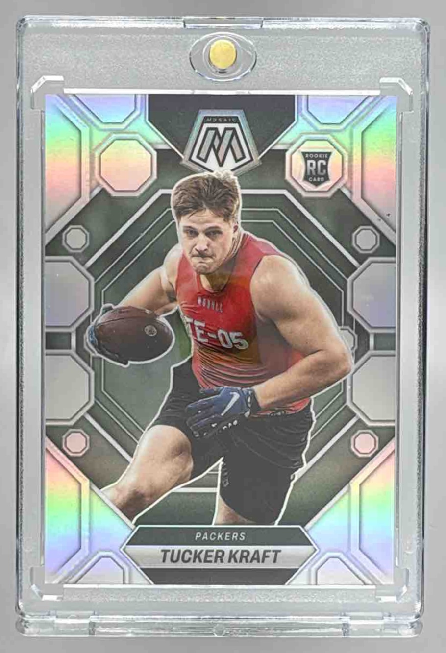 Card image for 2023 Panini Football Mosaic Tucker Kraft #368 RC Green Bay Packers