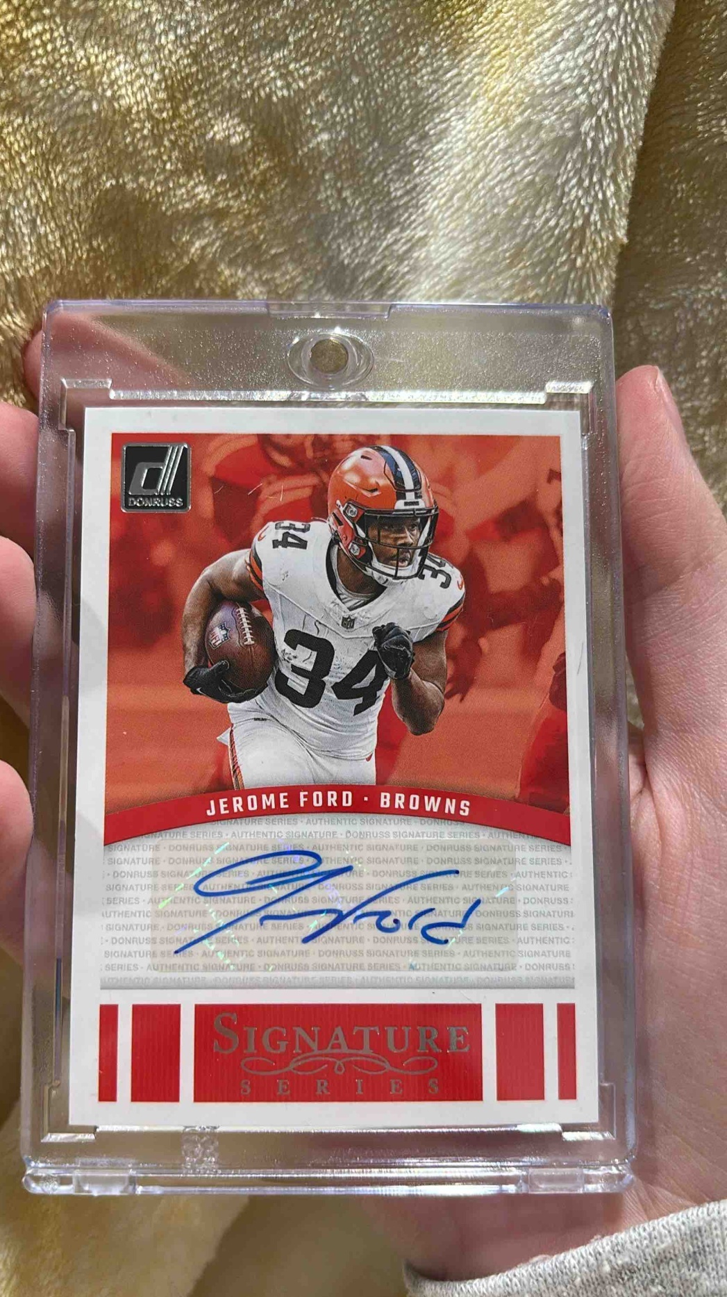 Card image for 2024 Panini Donruss Jerome Ford Signature Series #SSE-JFO Auto Browns