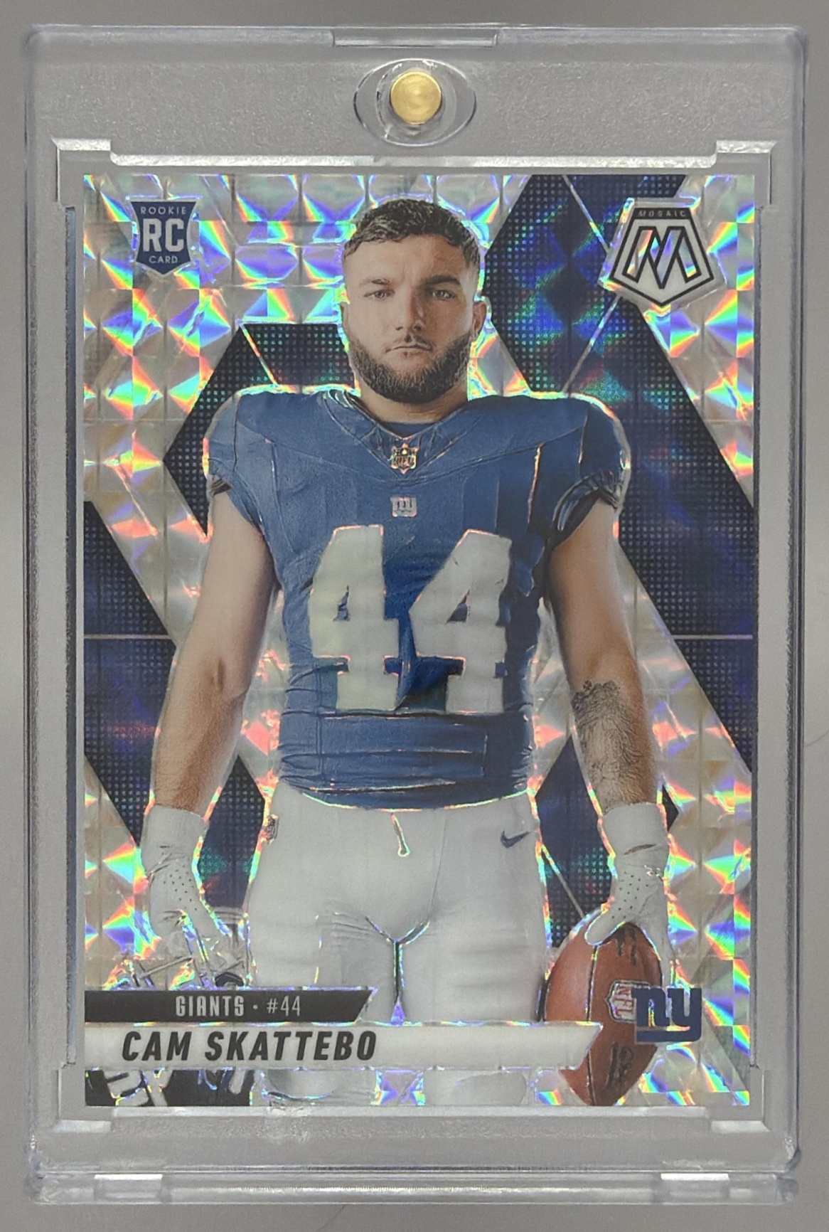 Card image for 2025 Panini Mosaic Cam Skattebo Rookie Variation Mosaic Prizm #271 RC Giants
