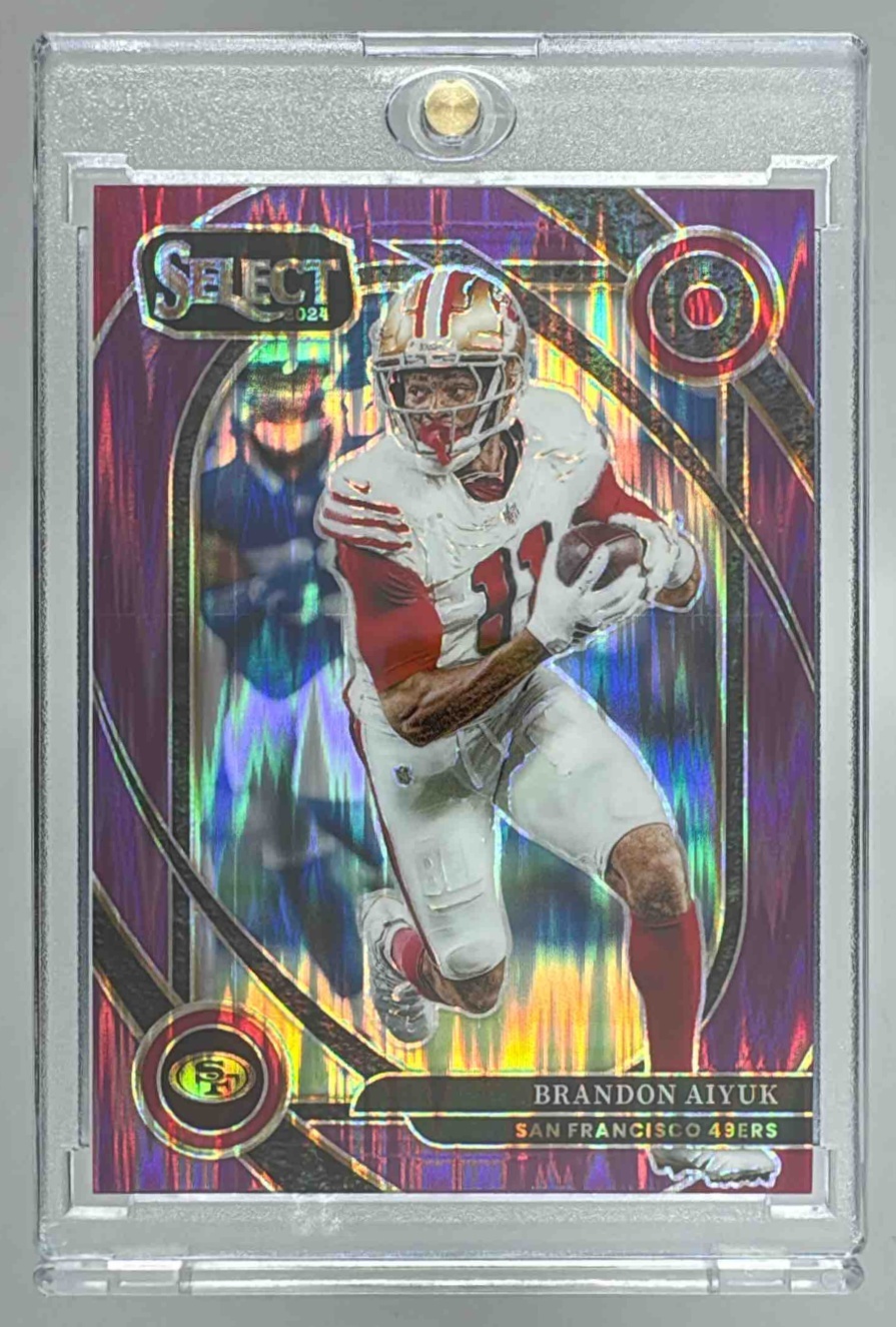 Card image for 2024 Panini Select Brandon Aiyuk Club Purple Prizm Shock /360 #210 49ers