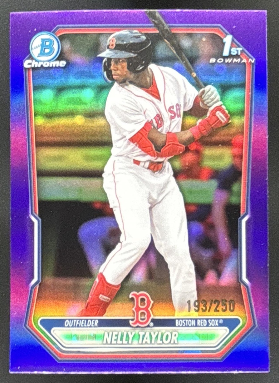 Card image for Nelly Taylor 2026 Bowman Purple Refractor /250 Chrome Prospects Boston Red Sox