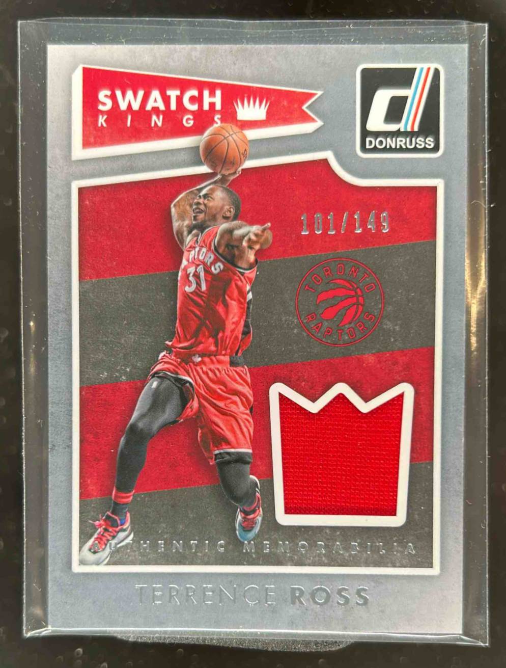Card image for 2015-16 PANINI DONRUSS TERRENCE ROSS SWATCH KINGS /149 #45 TORONTO RAPTORS