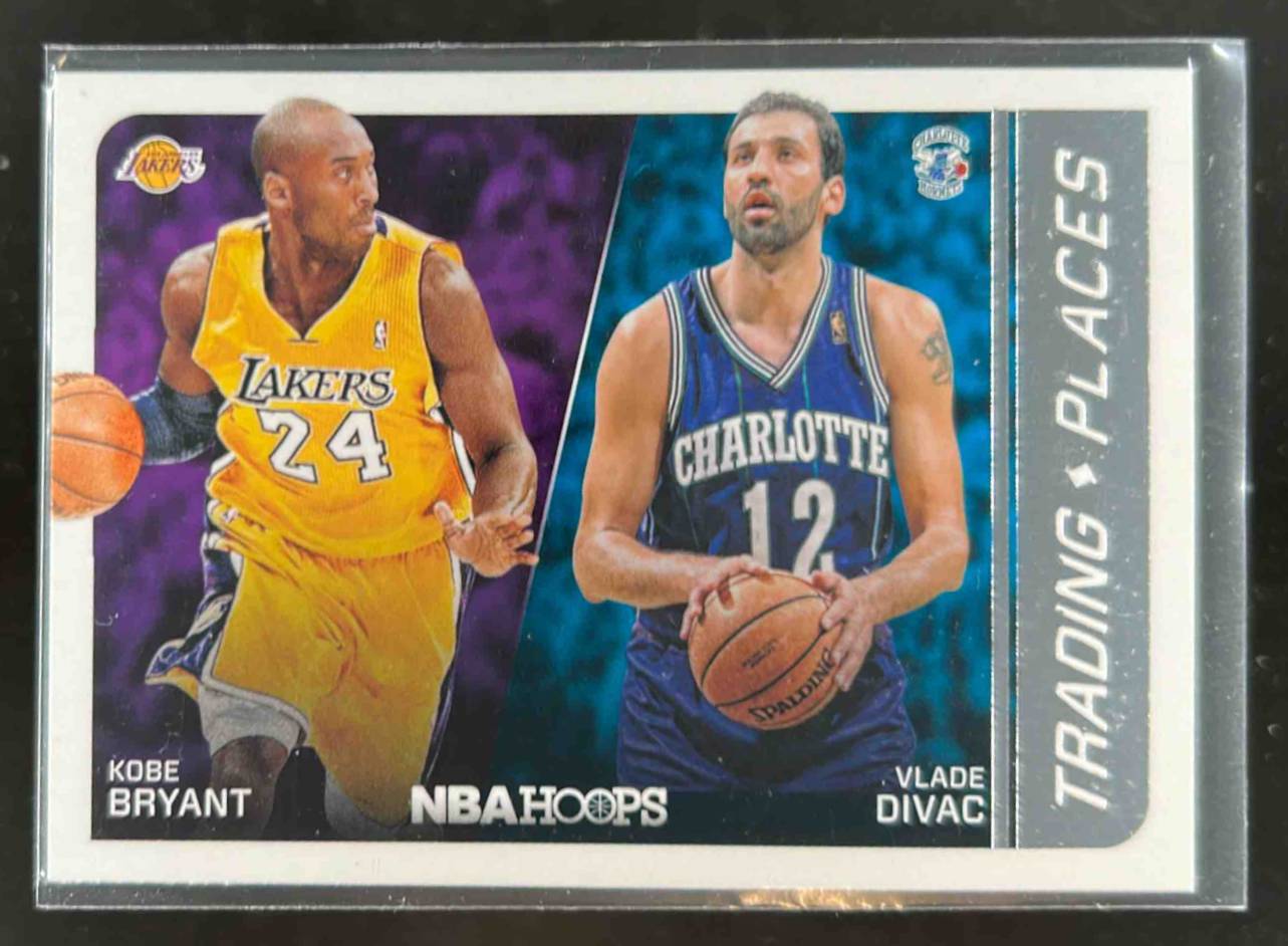 Card image for 2014-15 PANINI HOOPS KOBE BRYANT / VLADE DIVAC TRADING PLACES #8