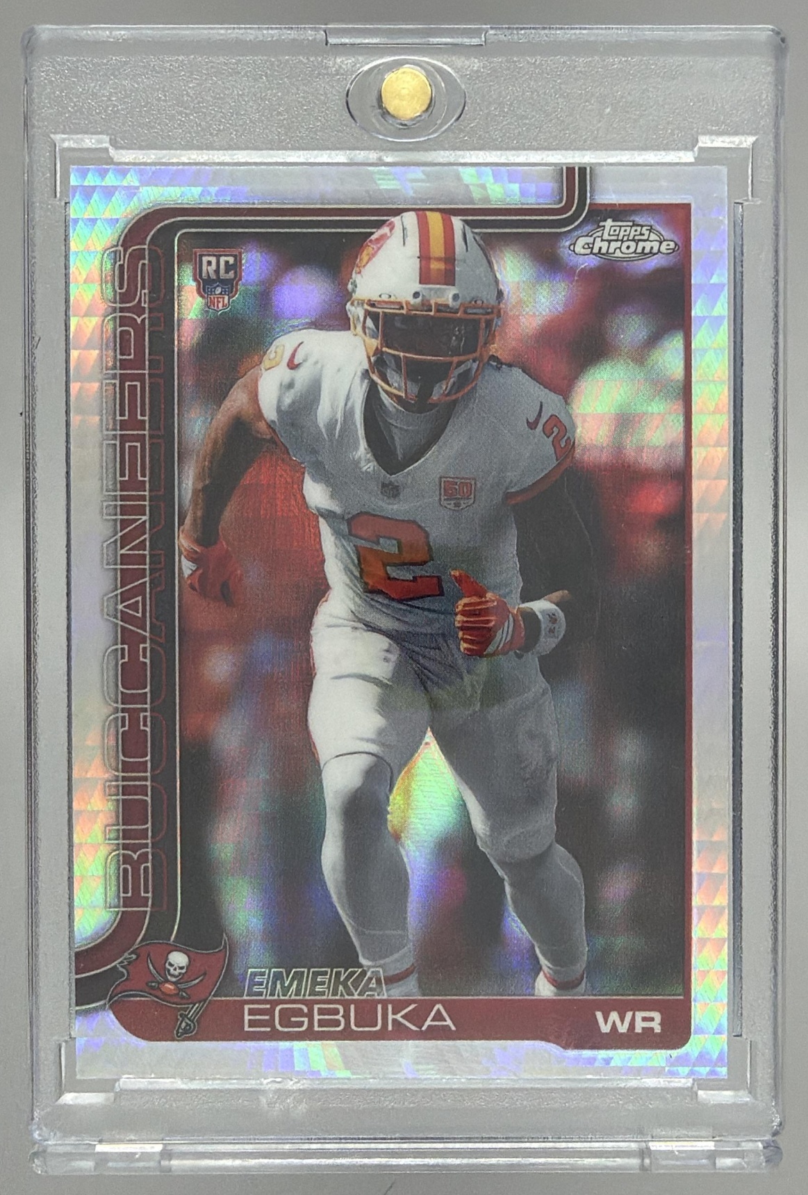 Card image for 2025 Topps Football Chrome Emeka Egbuka Rookie #312 RC Tampa Bay Buccaneers