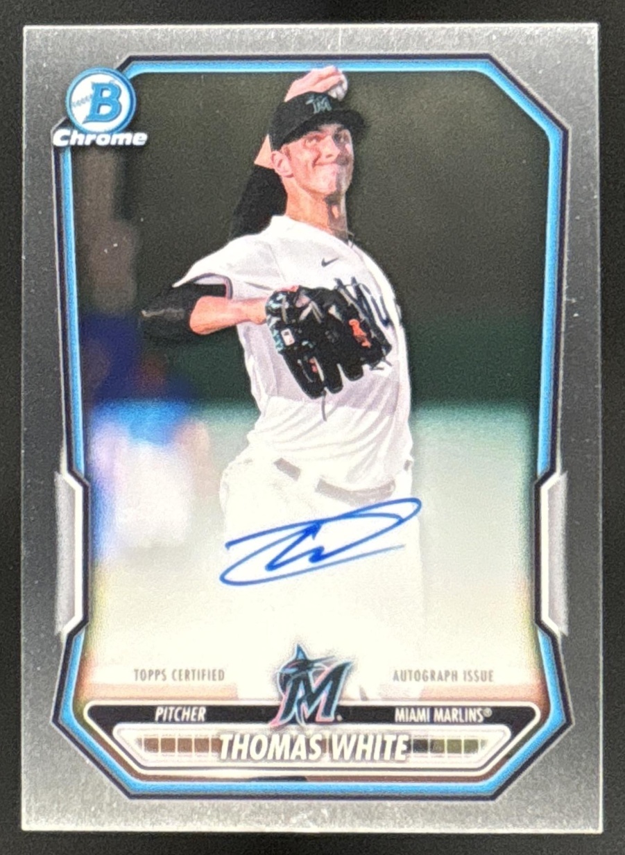 Card image for Thomas White 2026 Bowman Chrome Prospect Auto Miami Marlins