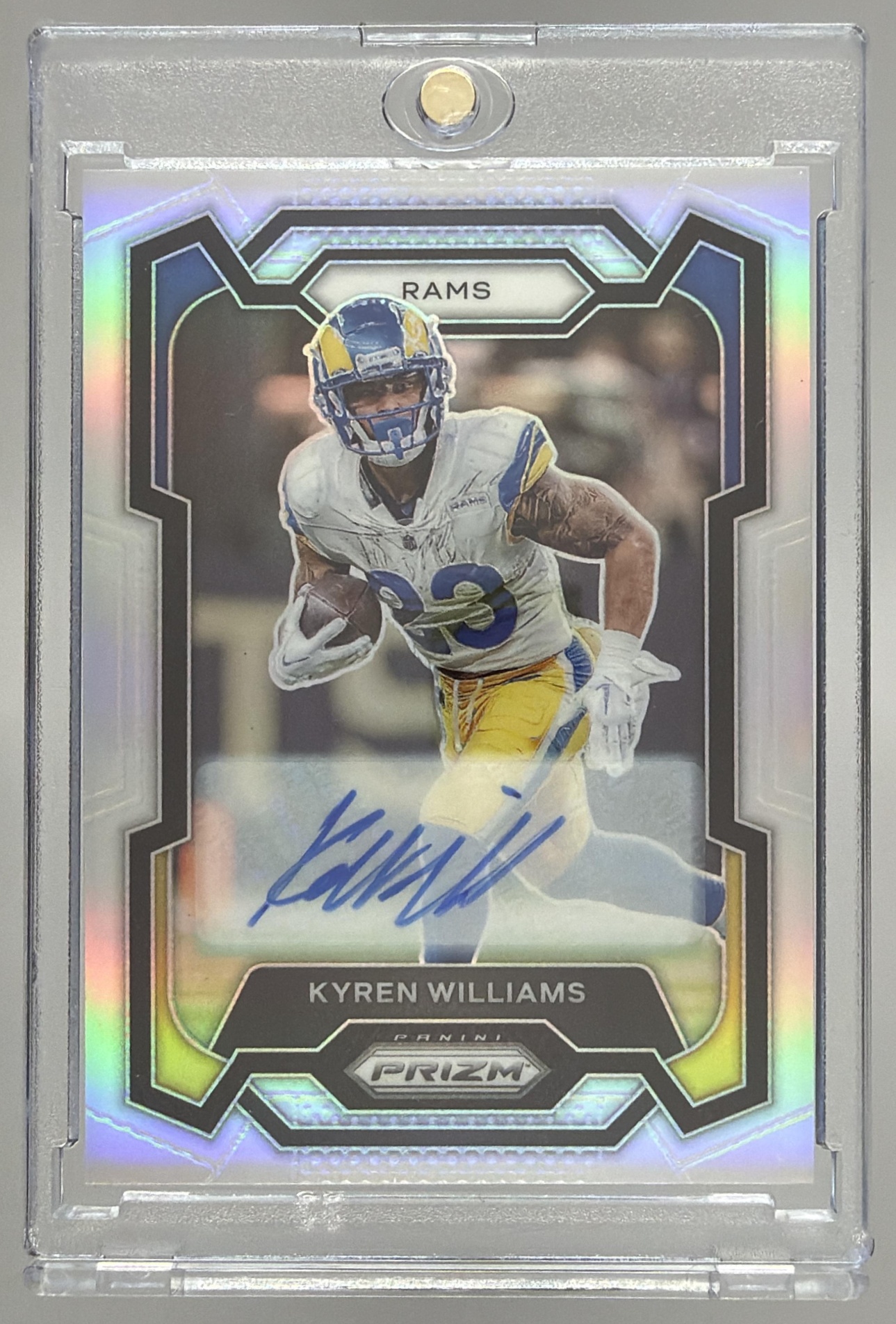 Card image for 2023 Panini Football Prizm Kyren Williams Auto Silver #167 Los Angeles Rams
