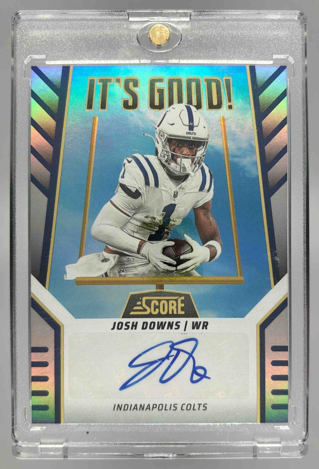 Card image for 2024 Panini Score Josh Downs It's Good! Graphs #IG-JDS Auto Colts