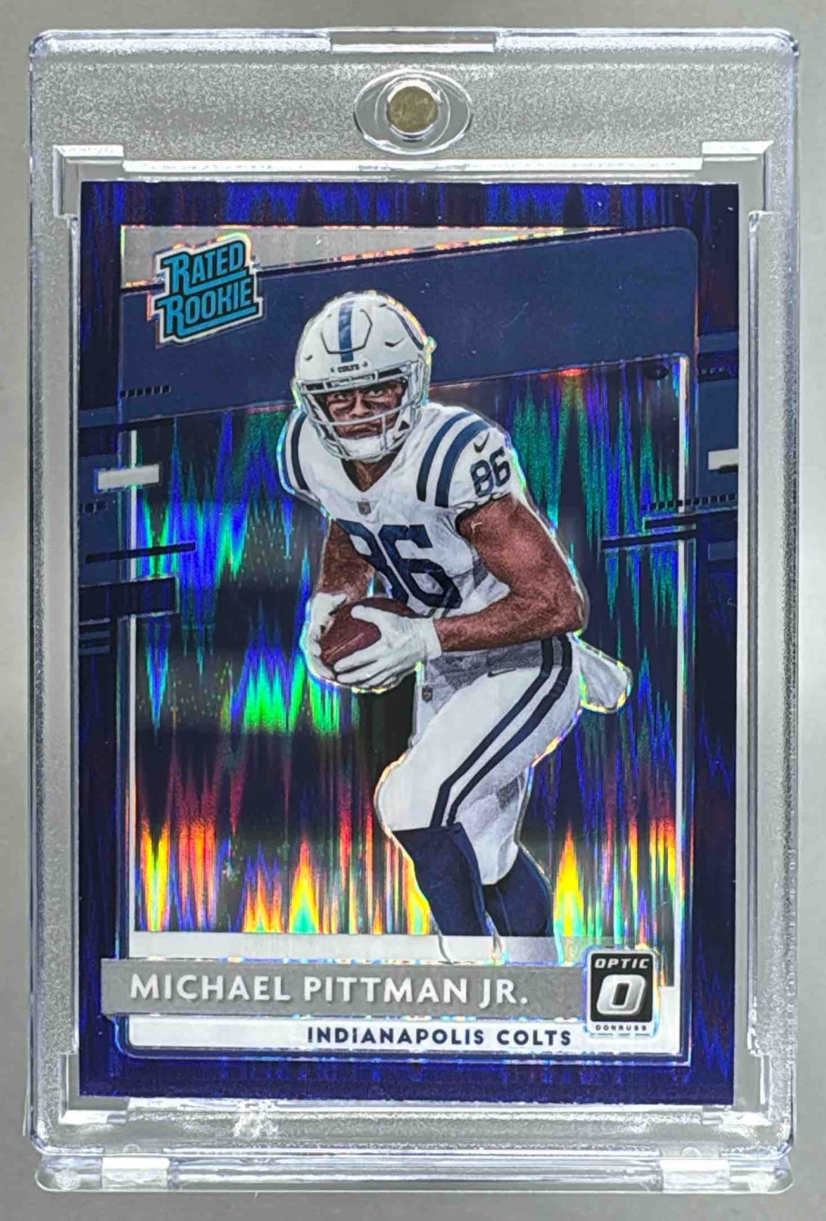 Card image for 2020 Panini Donruss Optic Michael Pittman Jr. Purple Shock Prizm #172 RC Colts