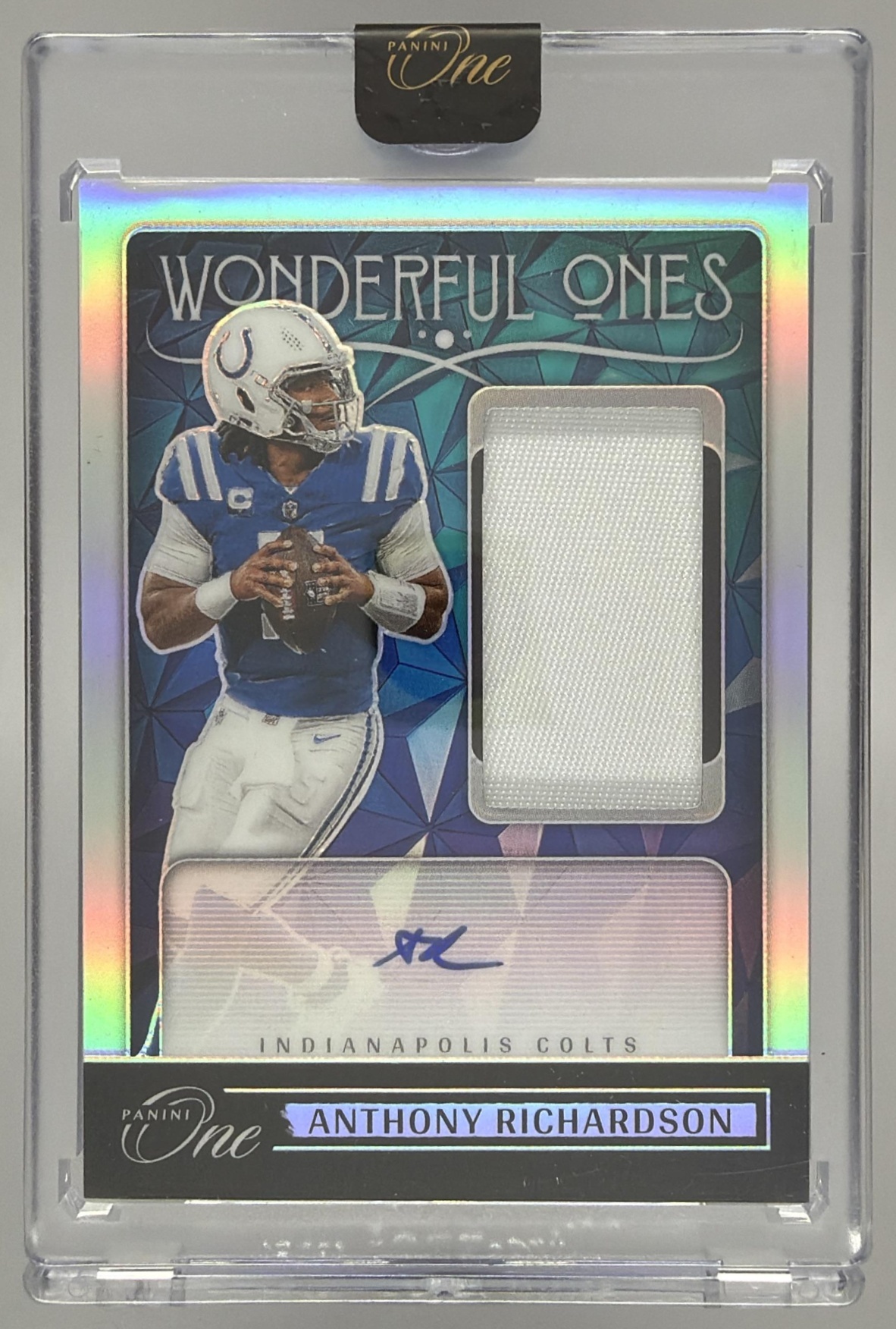 Card image for 2024 Panini One Anthony Richardson Wonderful Ones Auto /99 #363 Colts