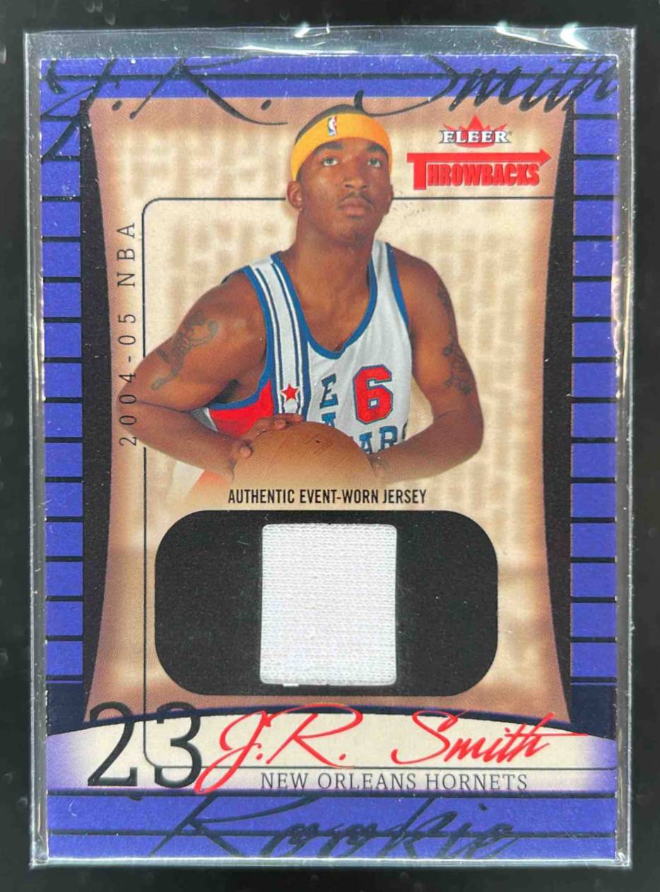Card image for 2004-05 FLEER THROWBACKS J.R. SMITH /499 MEM JERSEY #91 RC ROOKIE