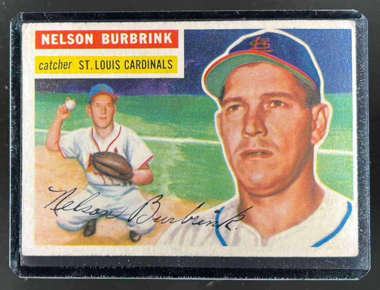 Card image for 1956 TOPPS BASEBALL NELSON BURBRINK #27A RC ST. LOUIS CARDINALS