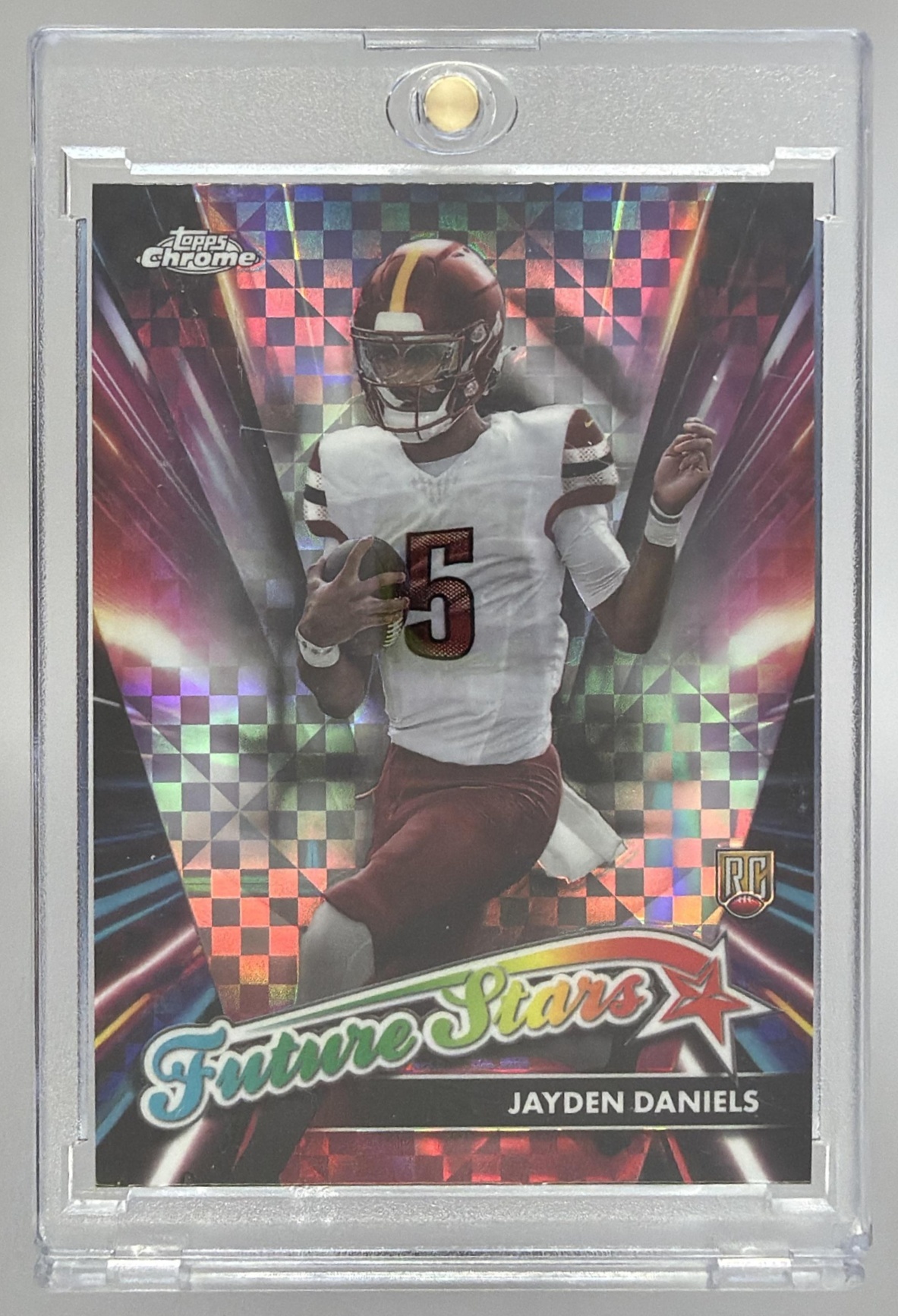 Card image for 2024 Topps Chrome Jayden Daniels Future Stars #FS-2 RC Commanders