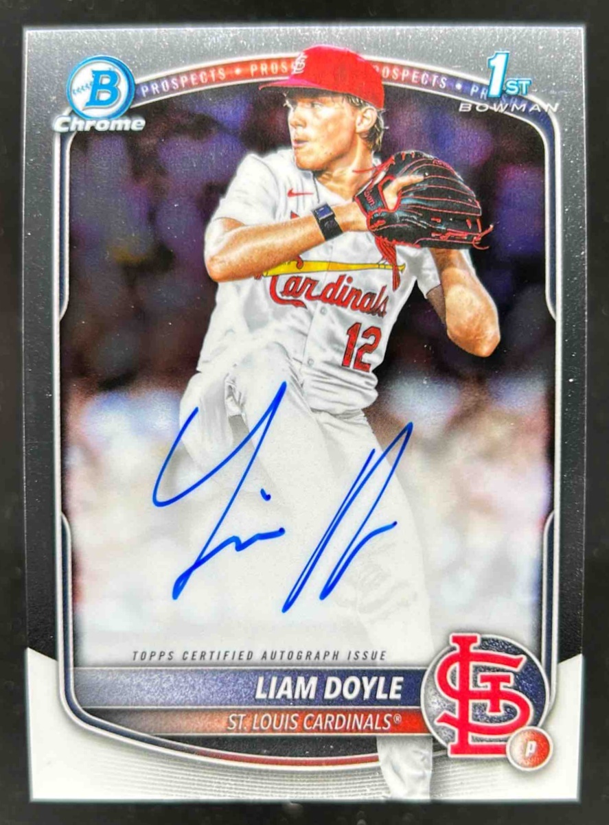 Card image for Liam Doyle 2025 Bowman Draft Chrome Prospect Auto