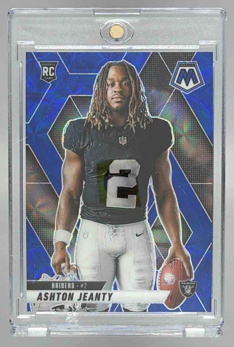 Card image for 2025 Panini Mosaic Ashton Jeanty Rookie Variation #287 RC Raiders