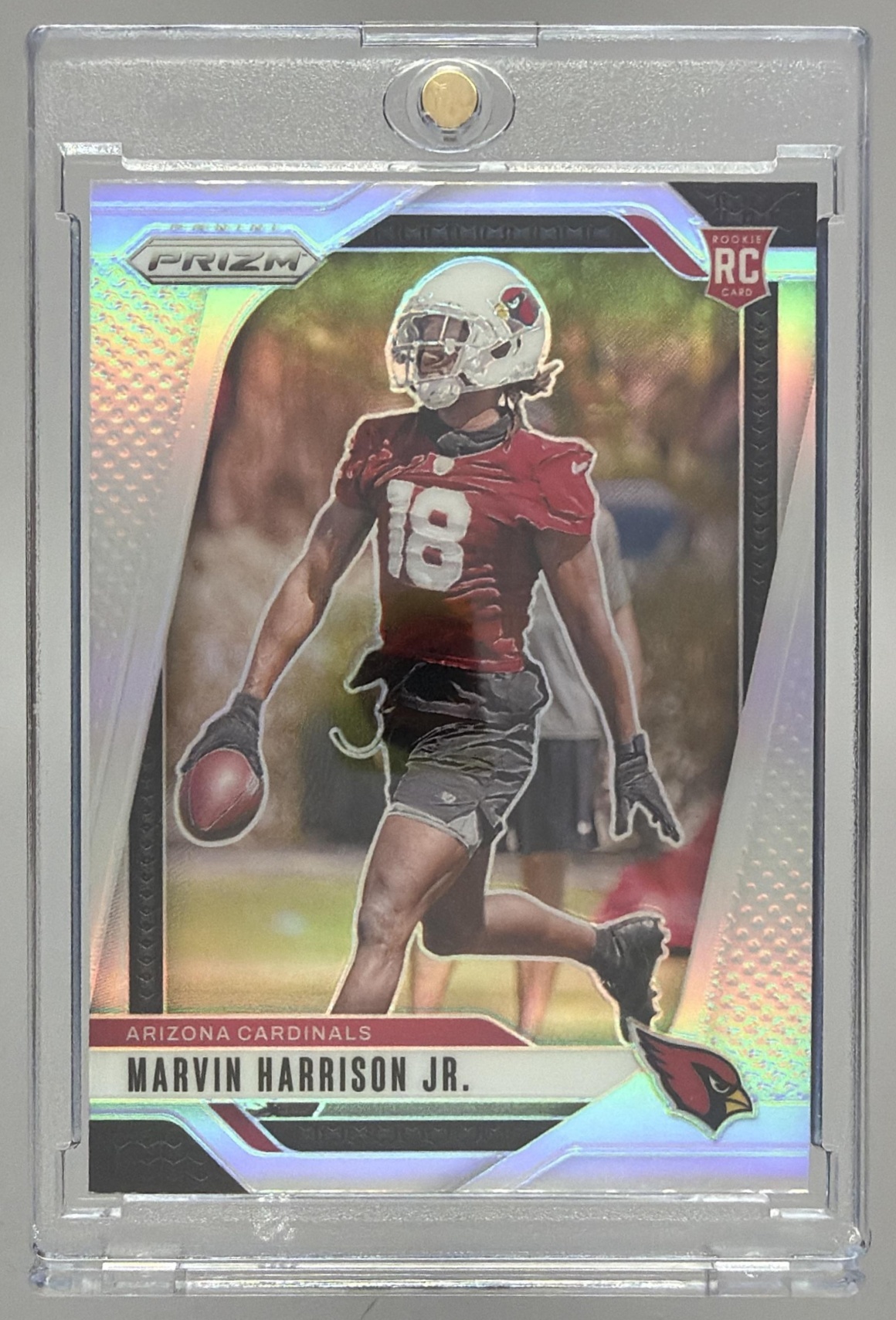 Card image for 2024 Panini Football Prizm Marvin Harrison Jr. Silver #375 RC Arizona Cardinals