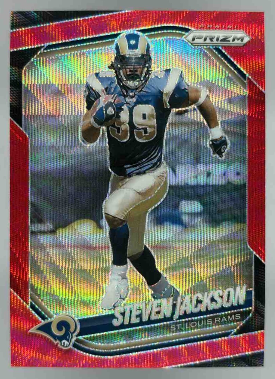 Card image for 2025 Panini Football Prizm Steven Jackson Red Wave /149 #289 St. Louis Rams
