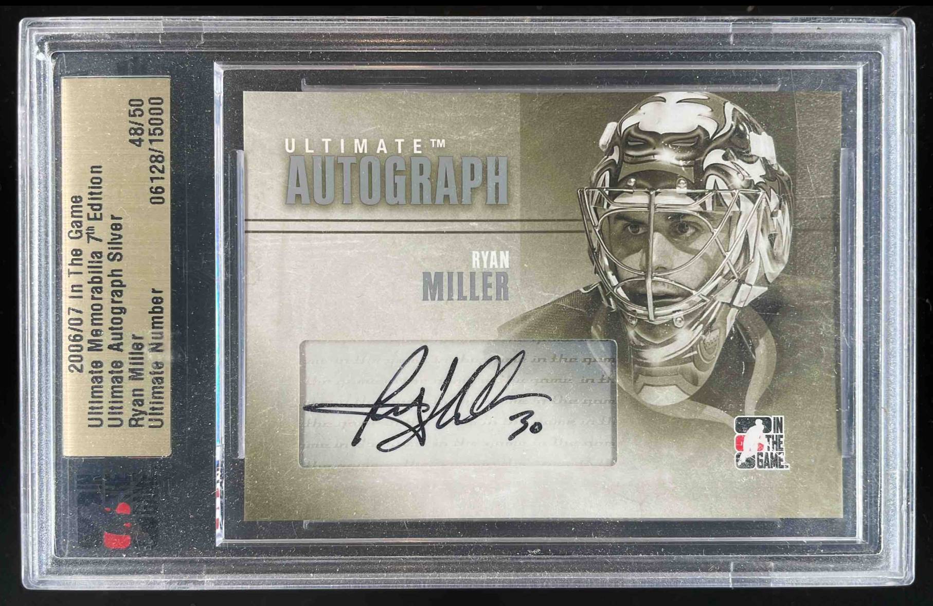 Card image for 2006-07 ITG ULTIMATE MEMORABILIA RYAN MILLER SILVER AUTO #NNO 48/50 ENCASED