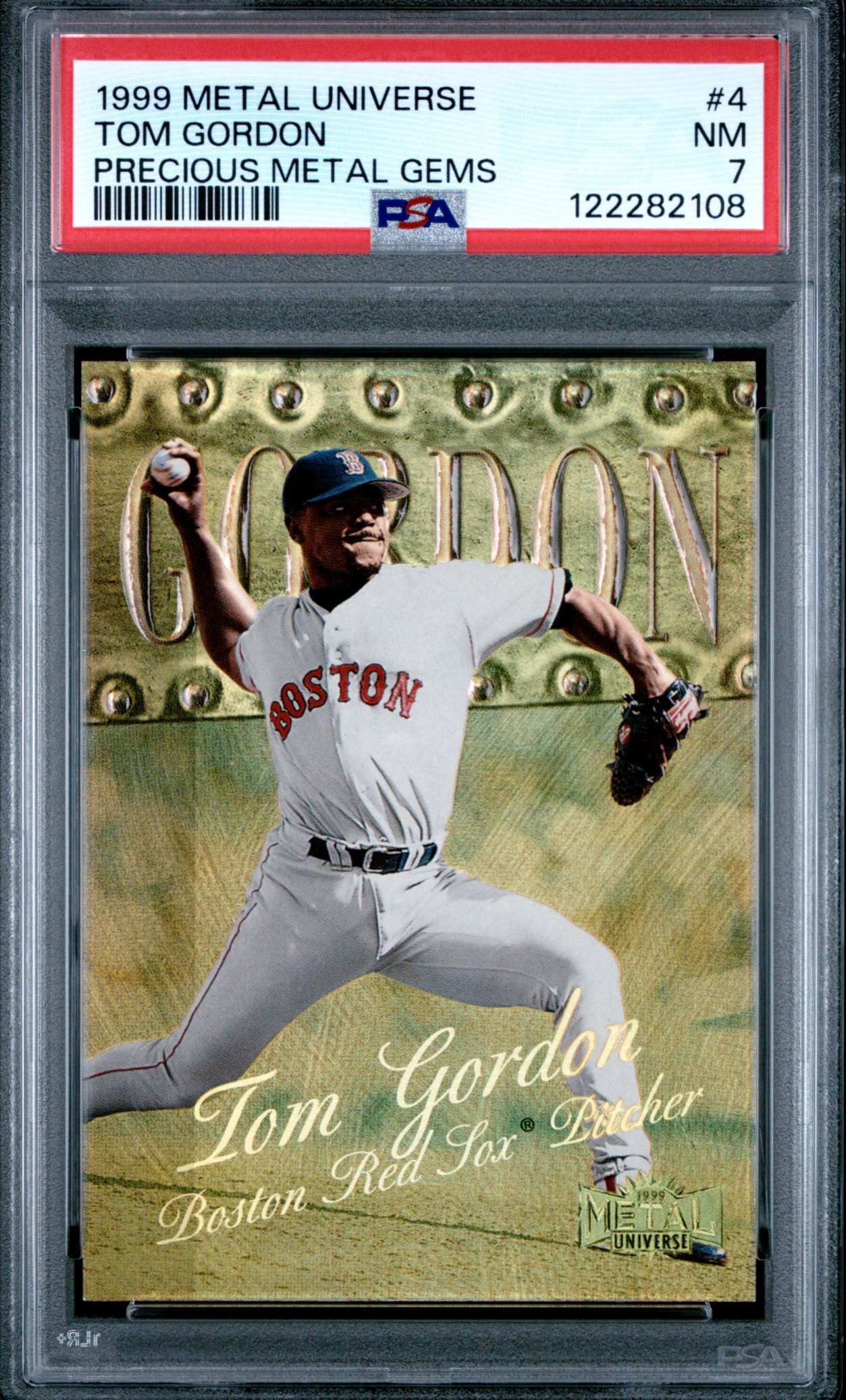 1999 Skybox Metal Universe Tom Gordon Precious Gems /50 #4 Red Sox PSA 7