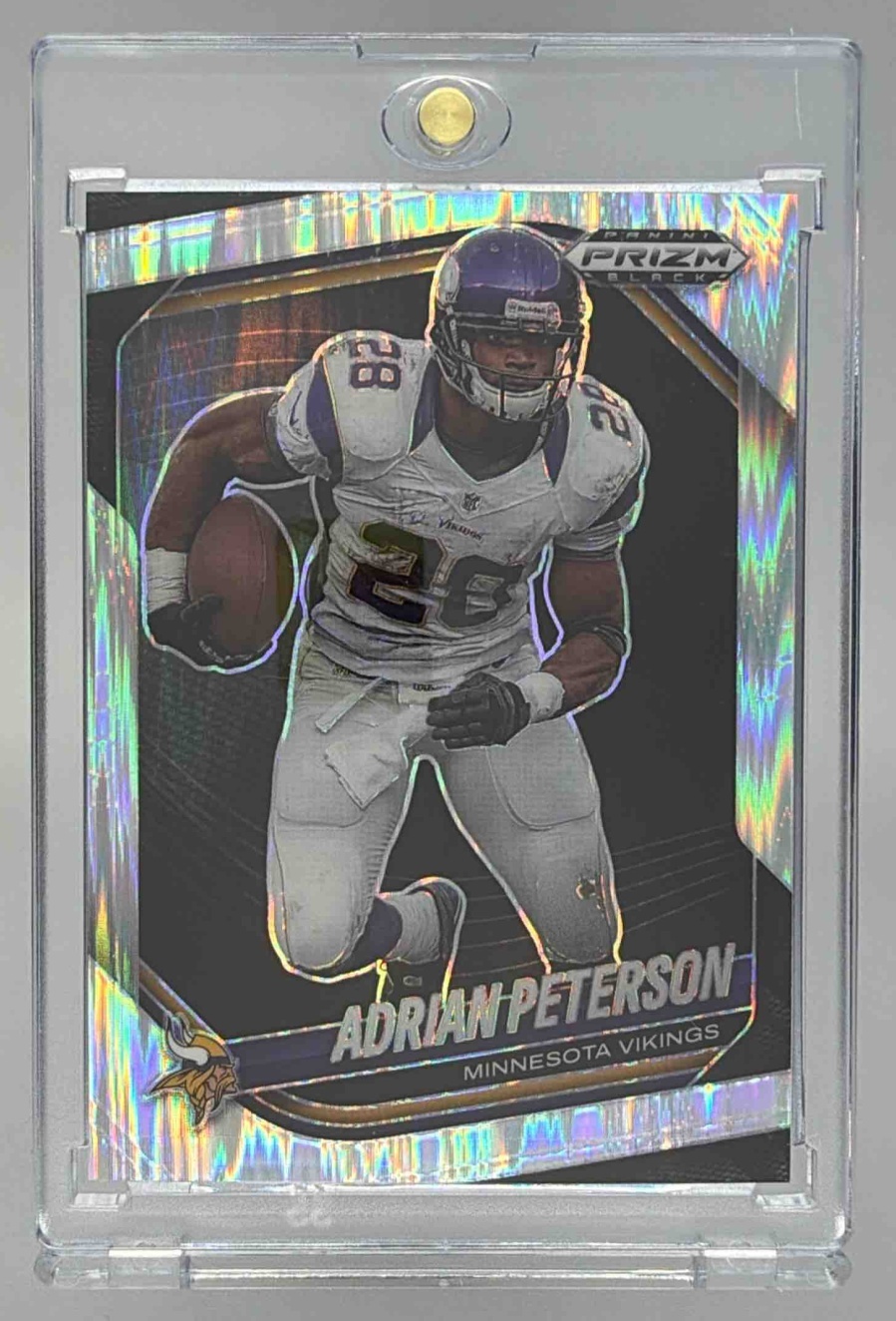 Card image for 2025 Panini Prizm Black Adrian Peterson Skewed /249 #90 Vikings