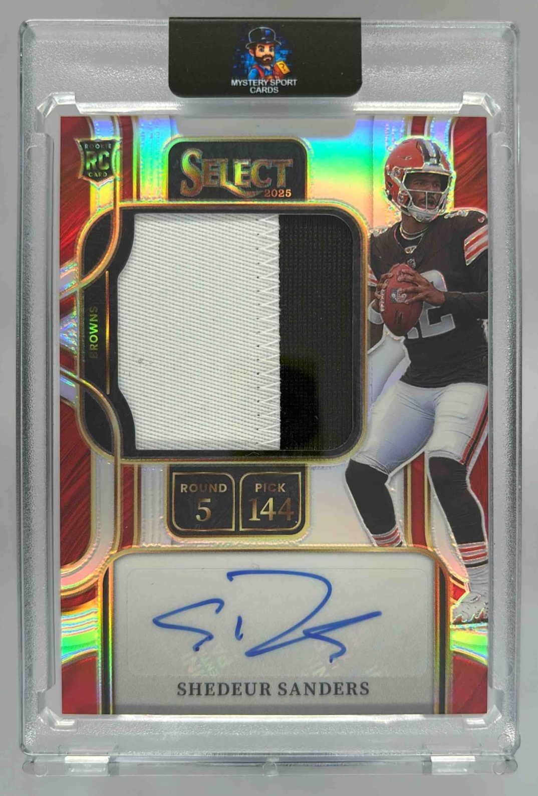Card image for 2025 Panini Select Shedeur Sanders Prime Selections Signatures Silver Prizm /199 #36 Auto Browns