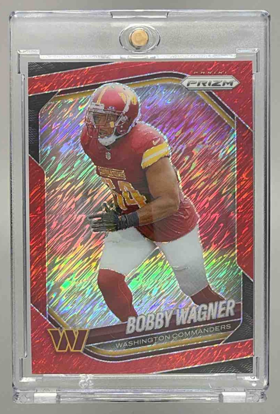 Card image for 2025 Panini Prizm Bobby Wagner Purple Power /49 #261 Commanders