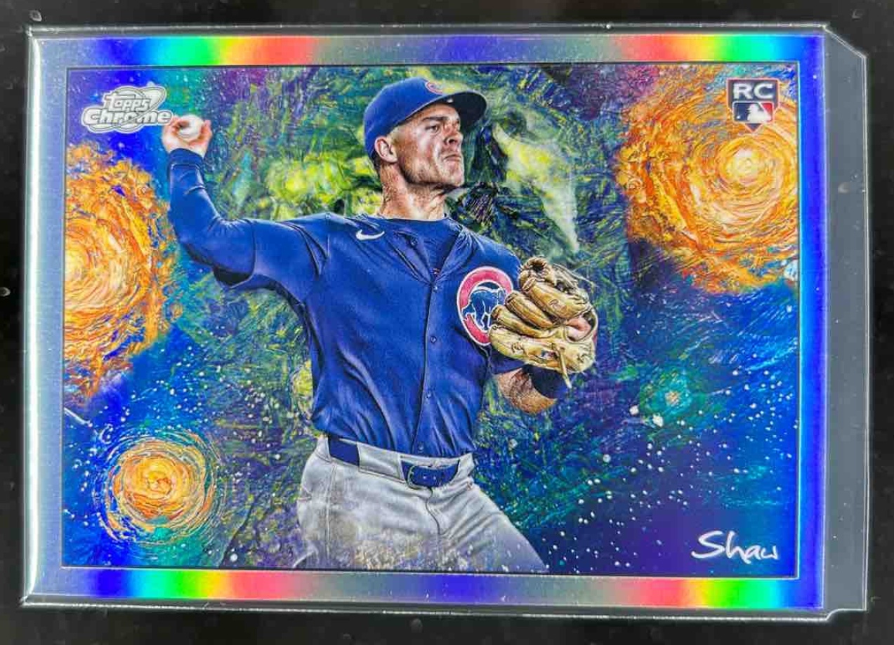 Card image for Matt Shaw 2025 Topps Baseball Cosmic Chrome Stars in the Night RC Chicago Cubs