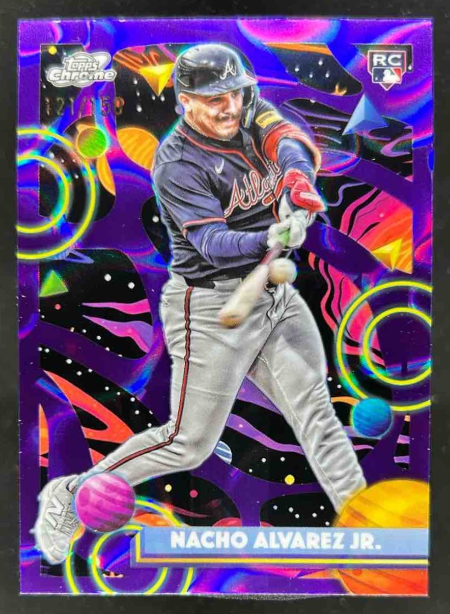 Card image for Nacho Alvarez Jr. 2025 Topps Cosmic Chrome Purple Nebula Refractor /150