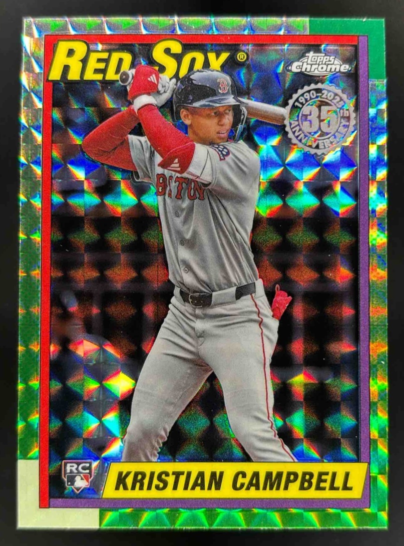 Card image for 2025 Topps Chrome Update Kristian Campbell 1990 Geometric Refractor RC