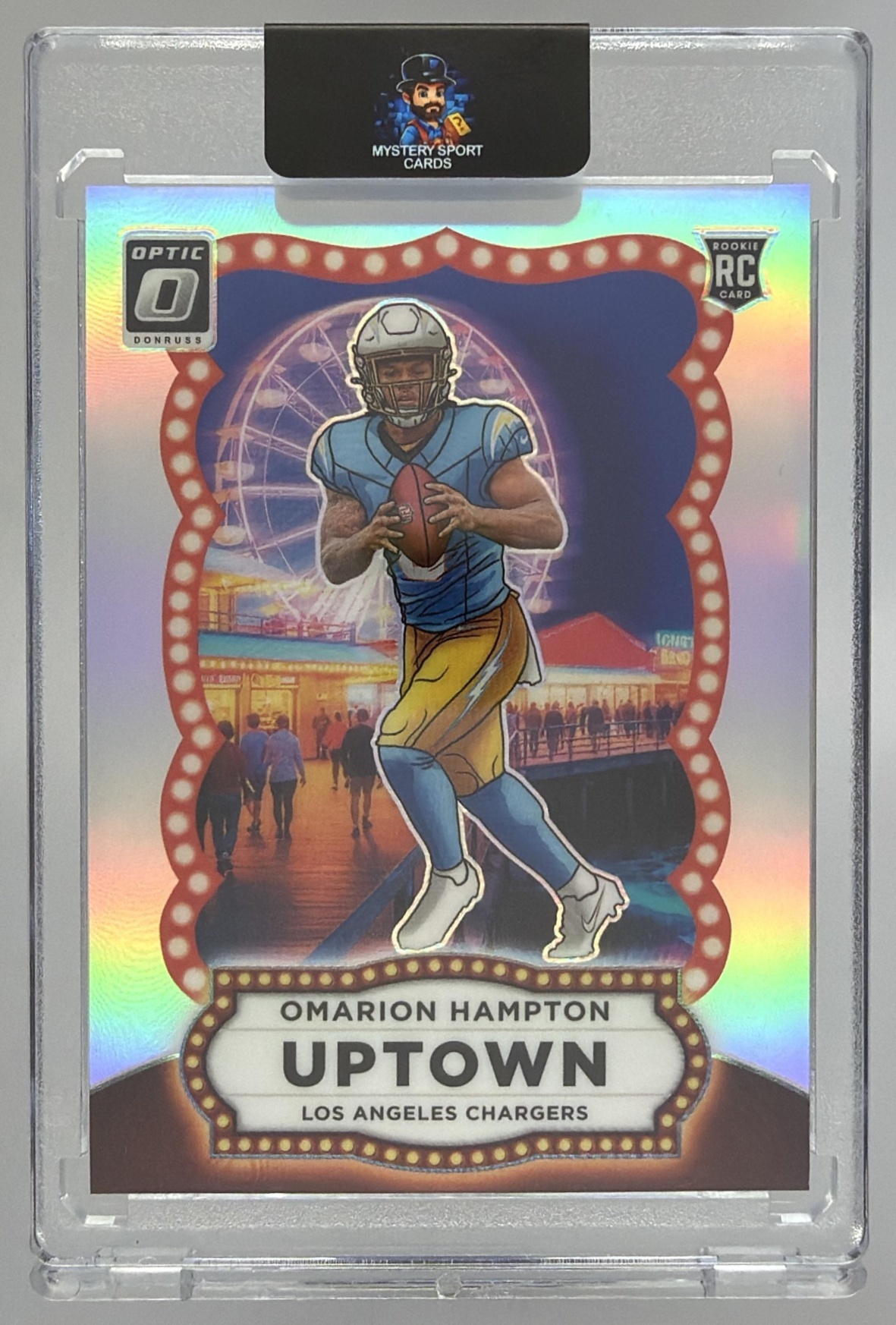 Card image for 2025 Panini Donruss Optic Omarion Hampton Uptown #16 RC Chargers