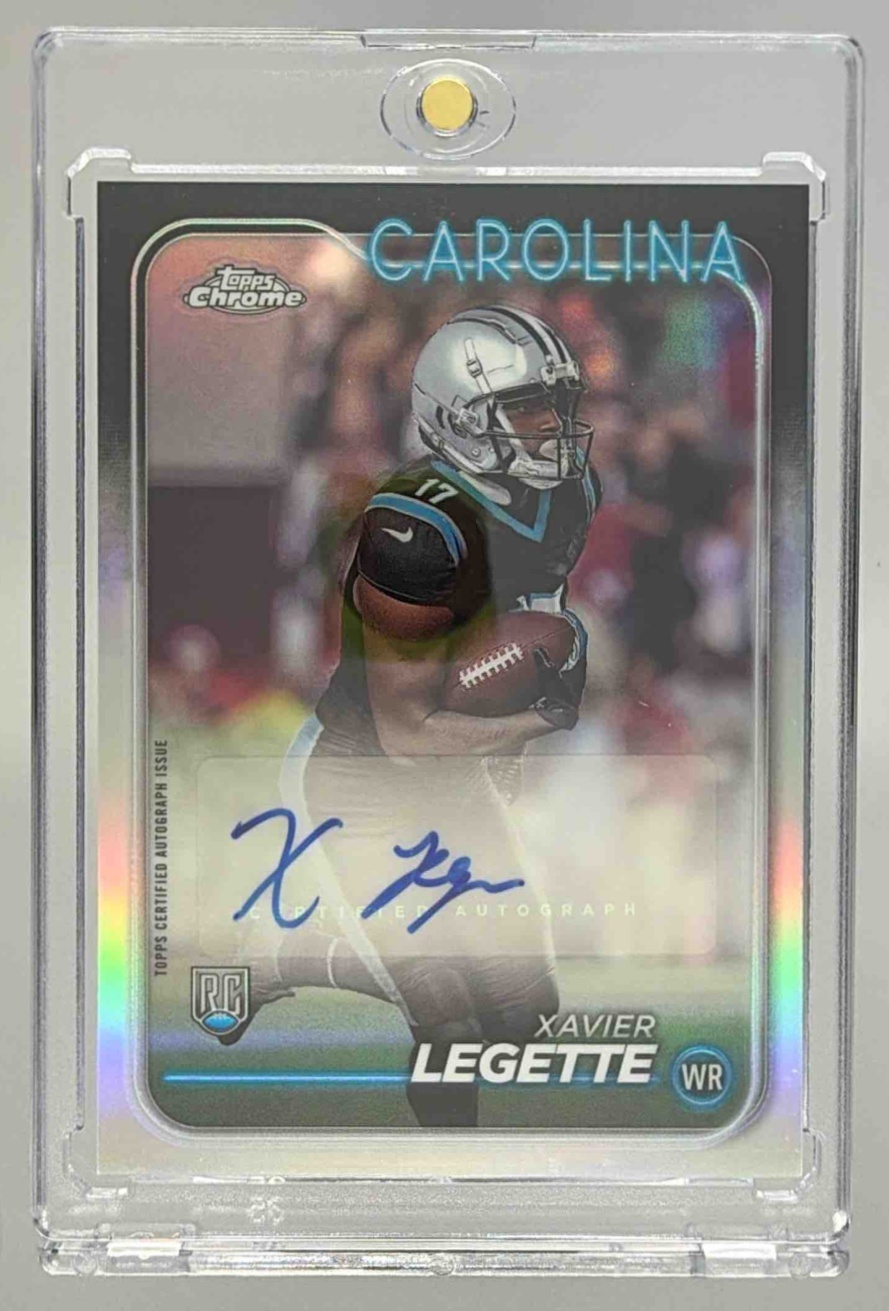 Card image for 2024 Topps Chrome Xavier Legette Rookie Auto #RA-XLE RC Panthers
