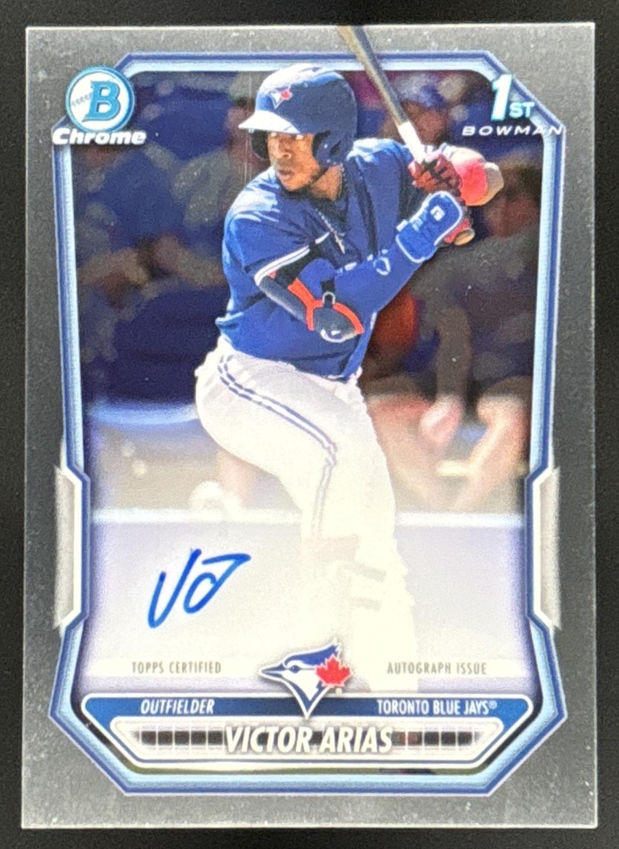 Card image for Victor Arias 2026 Bowman Chrome Prospect Auto Toronto Blue Jays