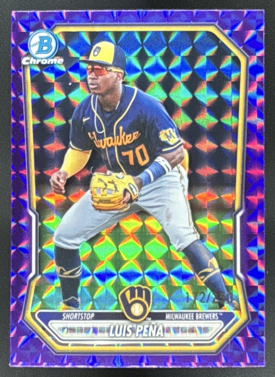 Card image for 2026 Bowman Luis Pena Chrome Prospects Purple Geometric Refractor /250